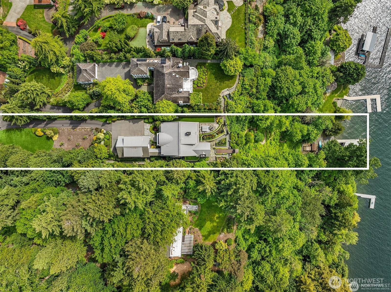This street-to-water estate spans over an acre across two tax parcels, offering rare privacy and a lifestyle beyond compare.