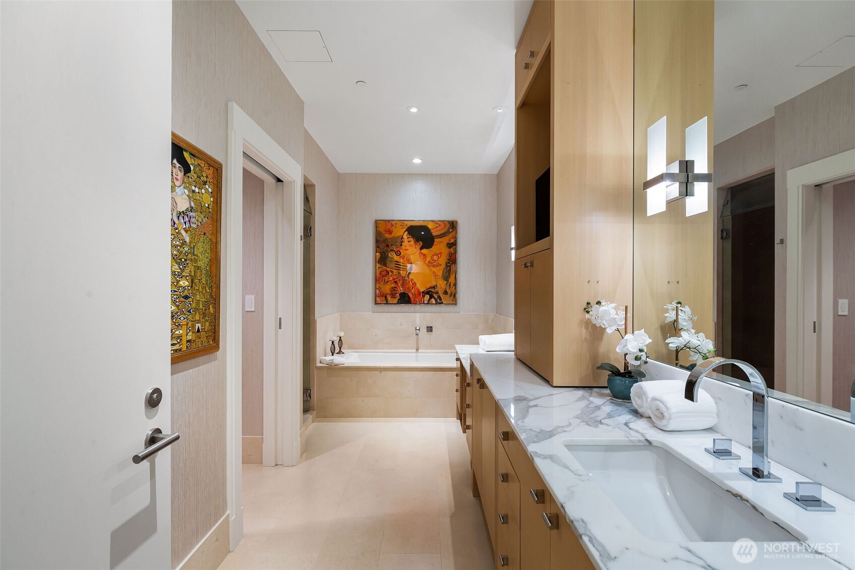 Private Primary Suite with city skyline views