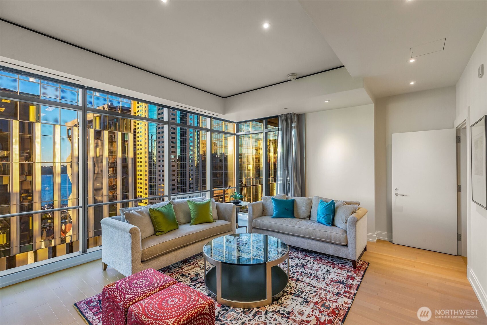 Southwest sunset views in this light filled corner unit.