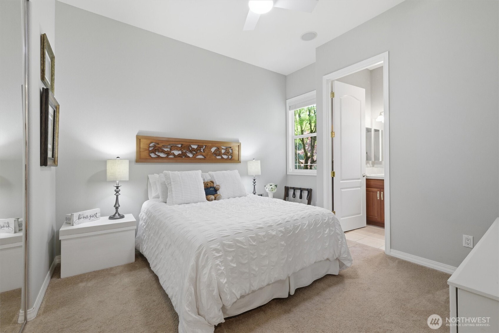 Main floor guest suite with private bathroom.