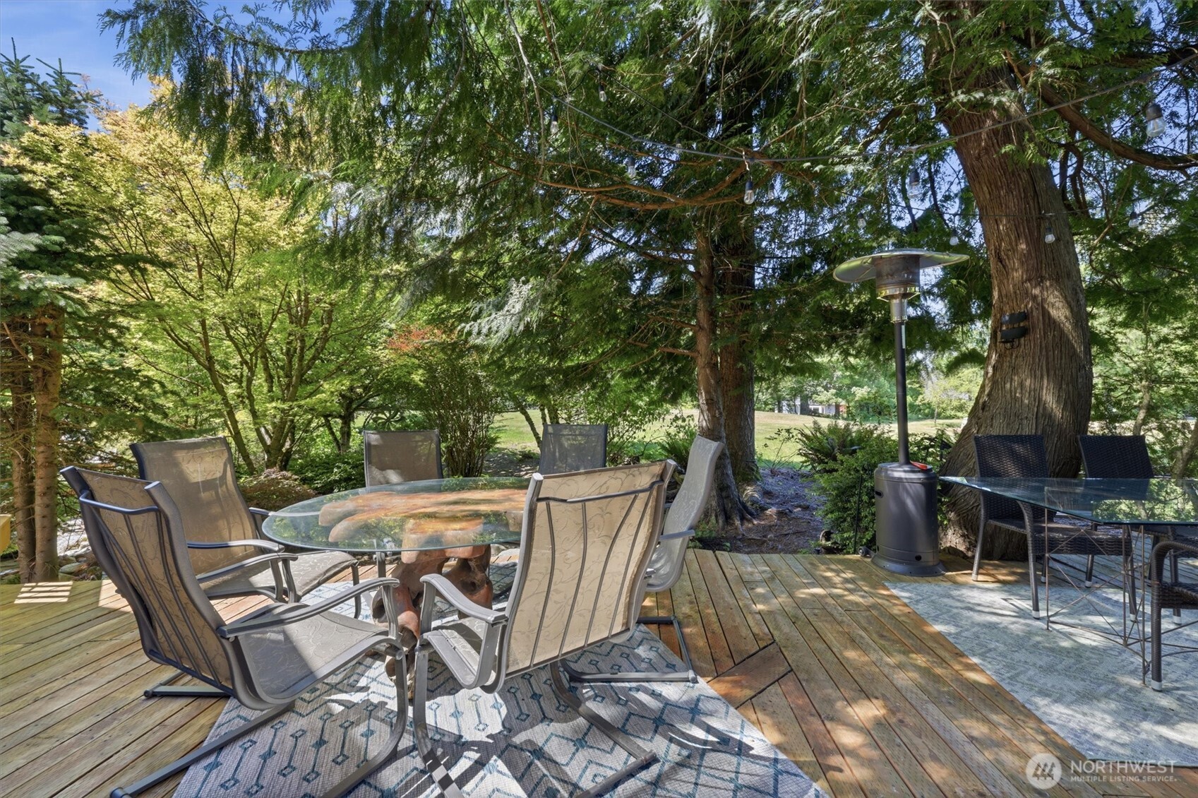 Look out to the golf course with trees that provide extra privacy.