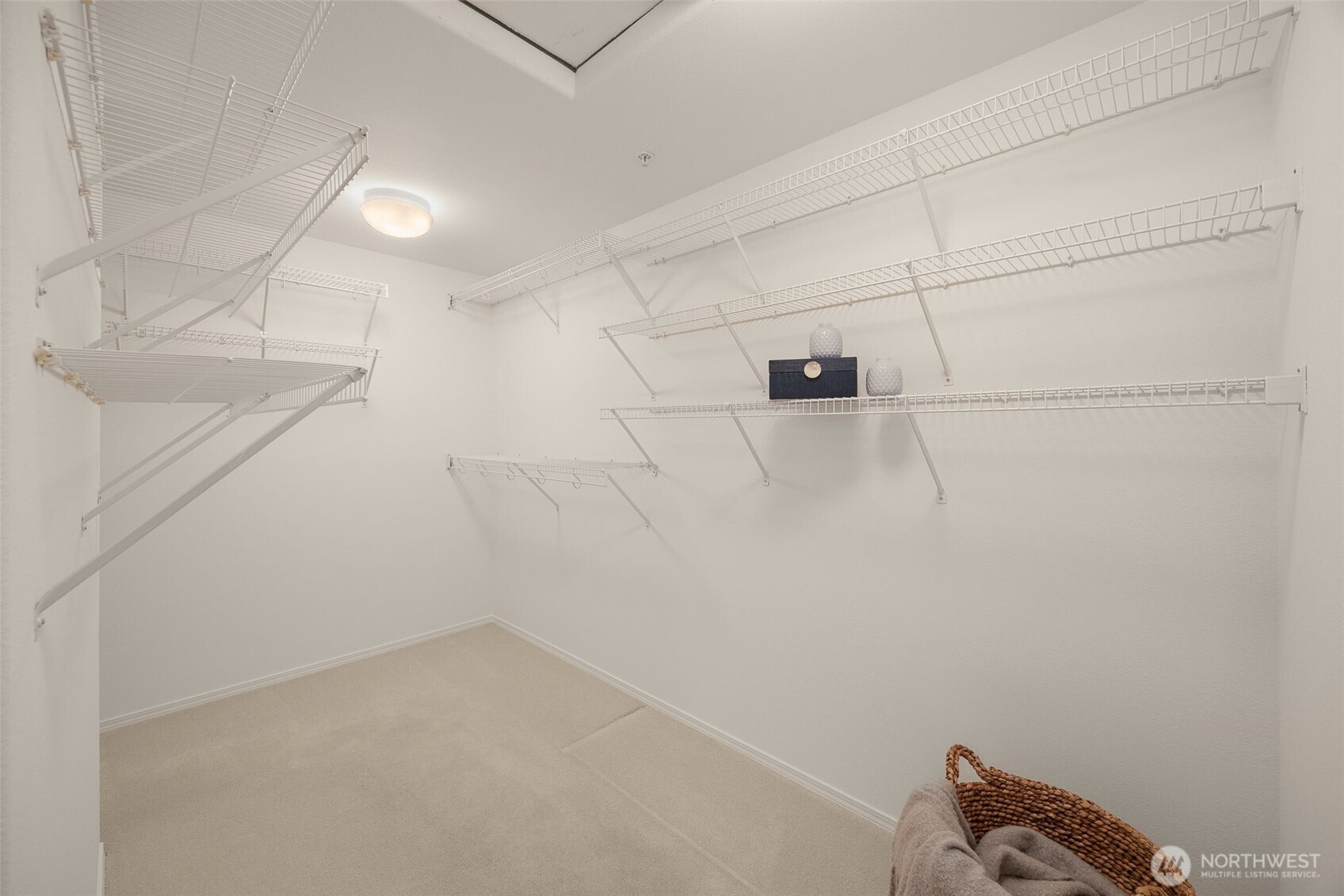 Plenty of storage space in this primary suite closet