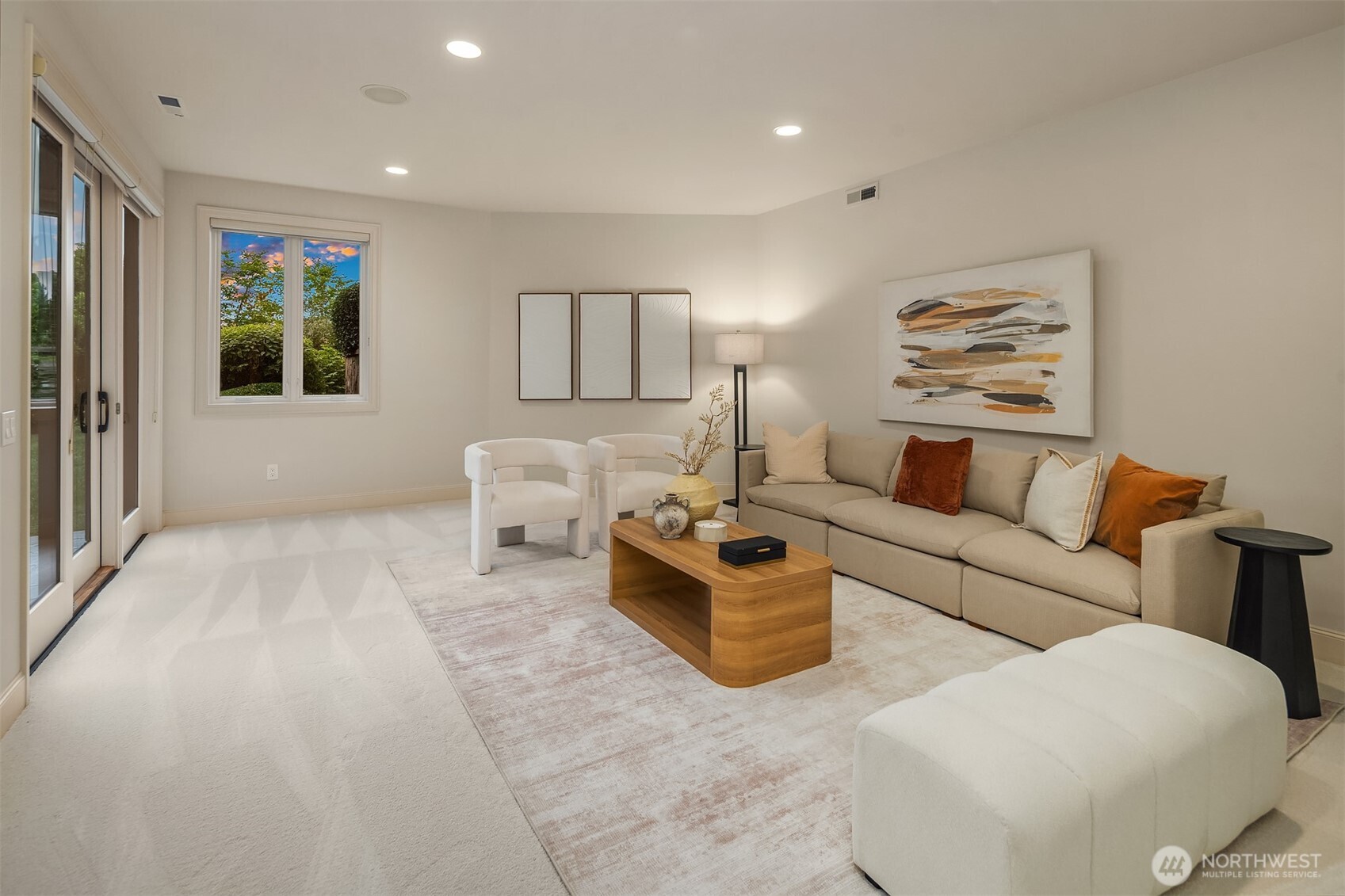 Lower level bonus room/5th bedroom.  Private entrance to backyard.