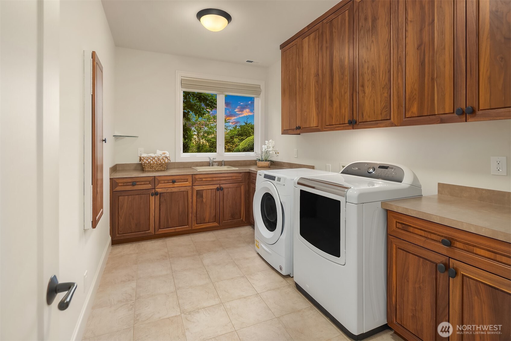 Large laundry room on the lower level.