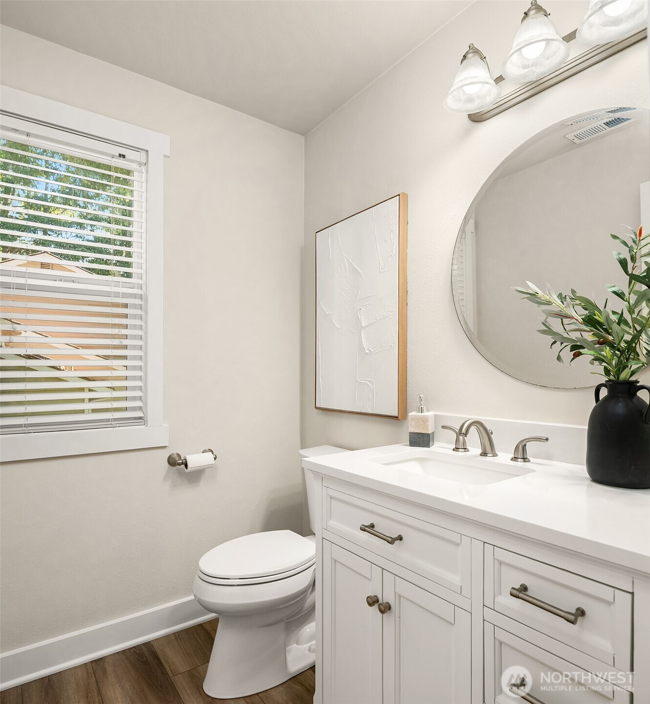 Powder bath located on main level.