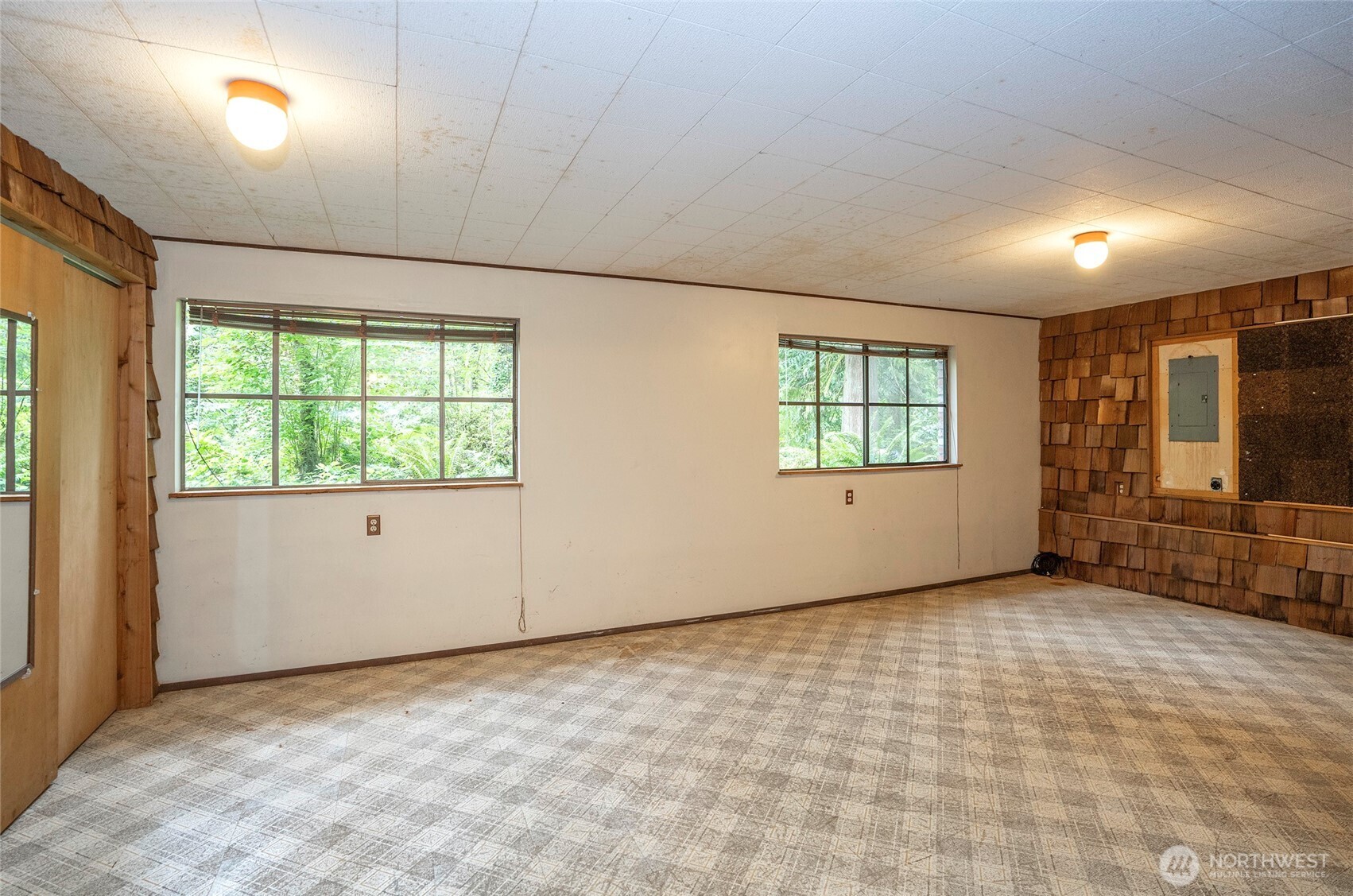 Lower-level recreation room offering flexible additional living space.