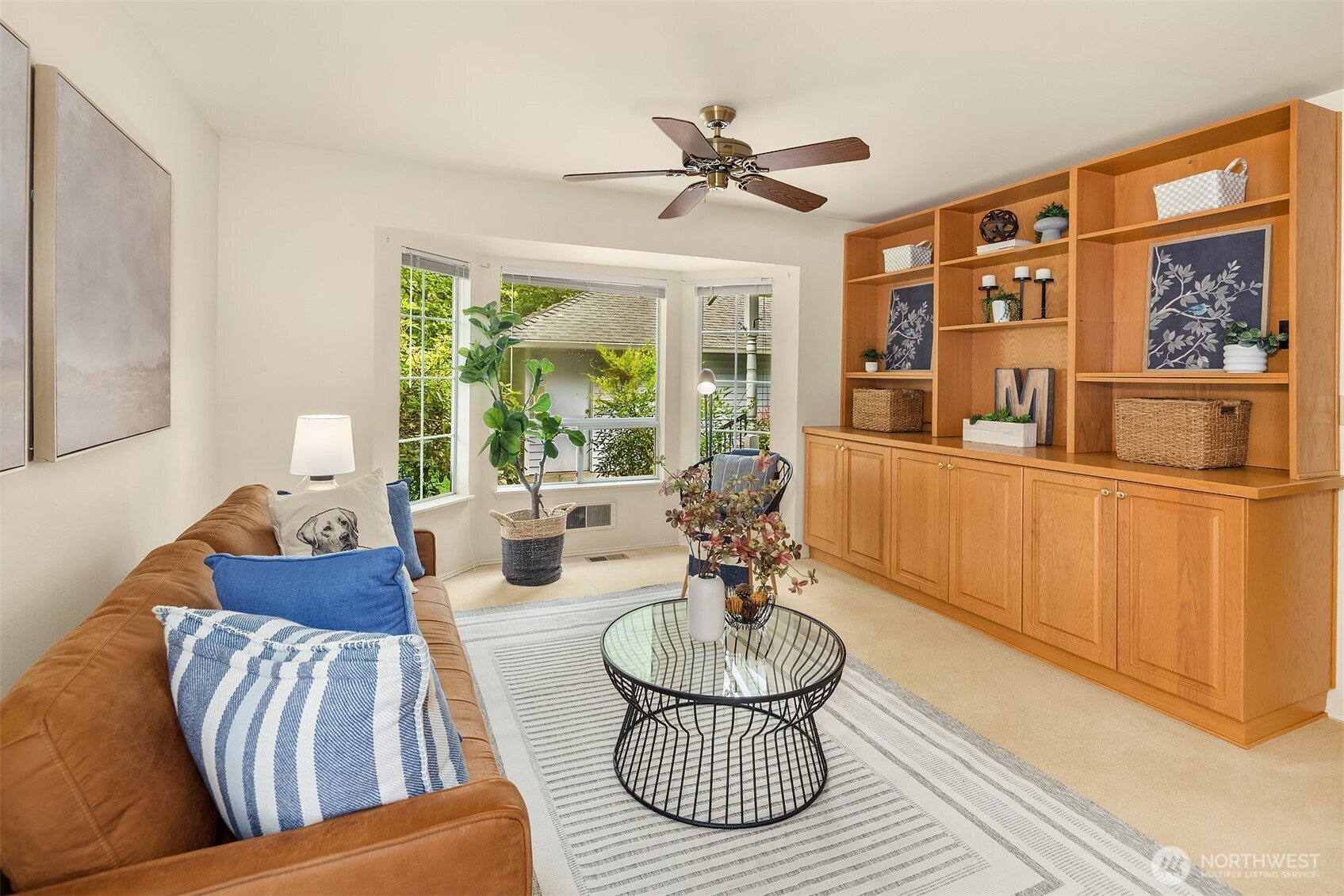 Generous built-ins provide space for entertainment, games, and fun.