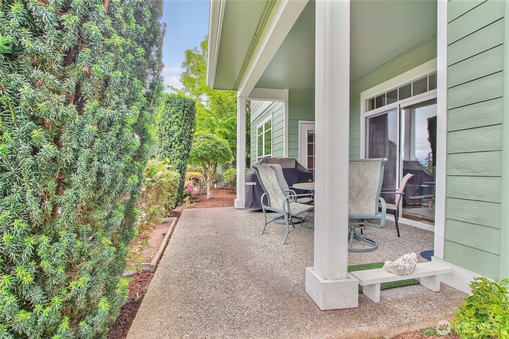 Back patio with room to dine and enjoy the views