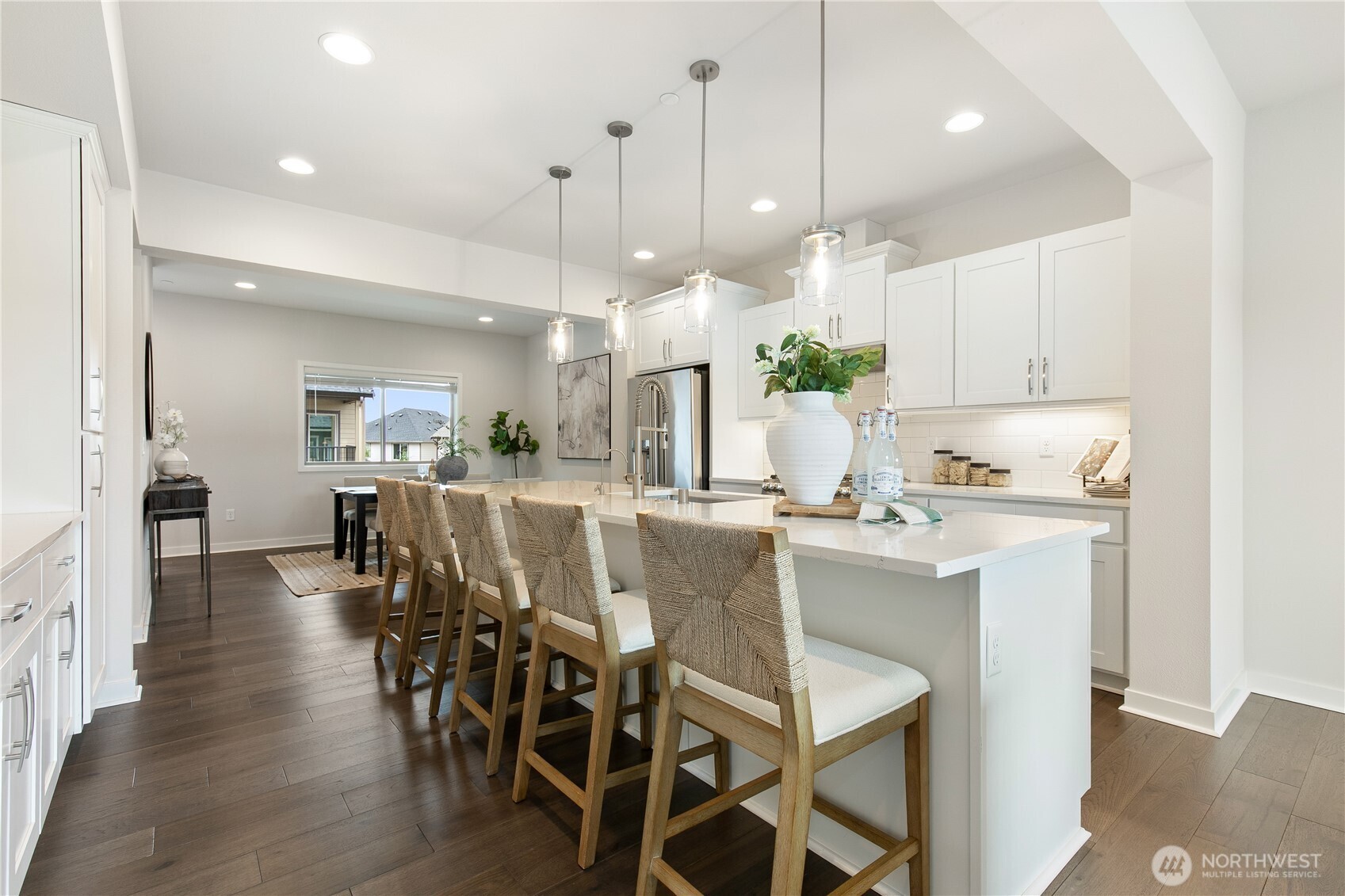 Plenty of counter space seating around the heart f the home