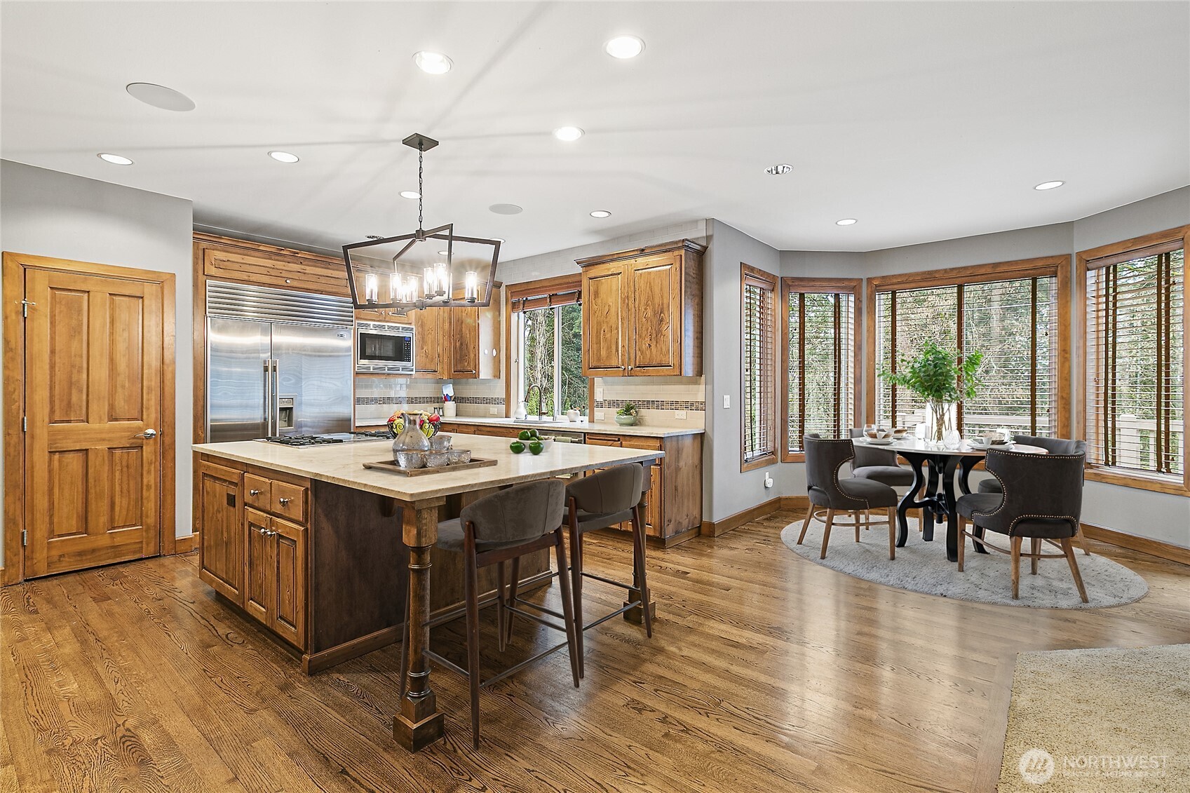 Huge center island for meal prep and entertaining.