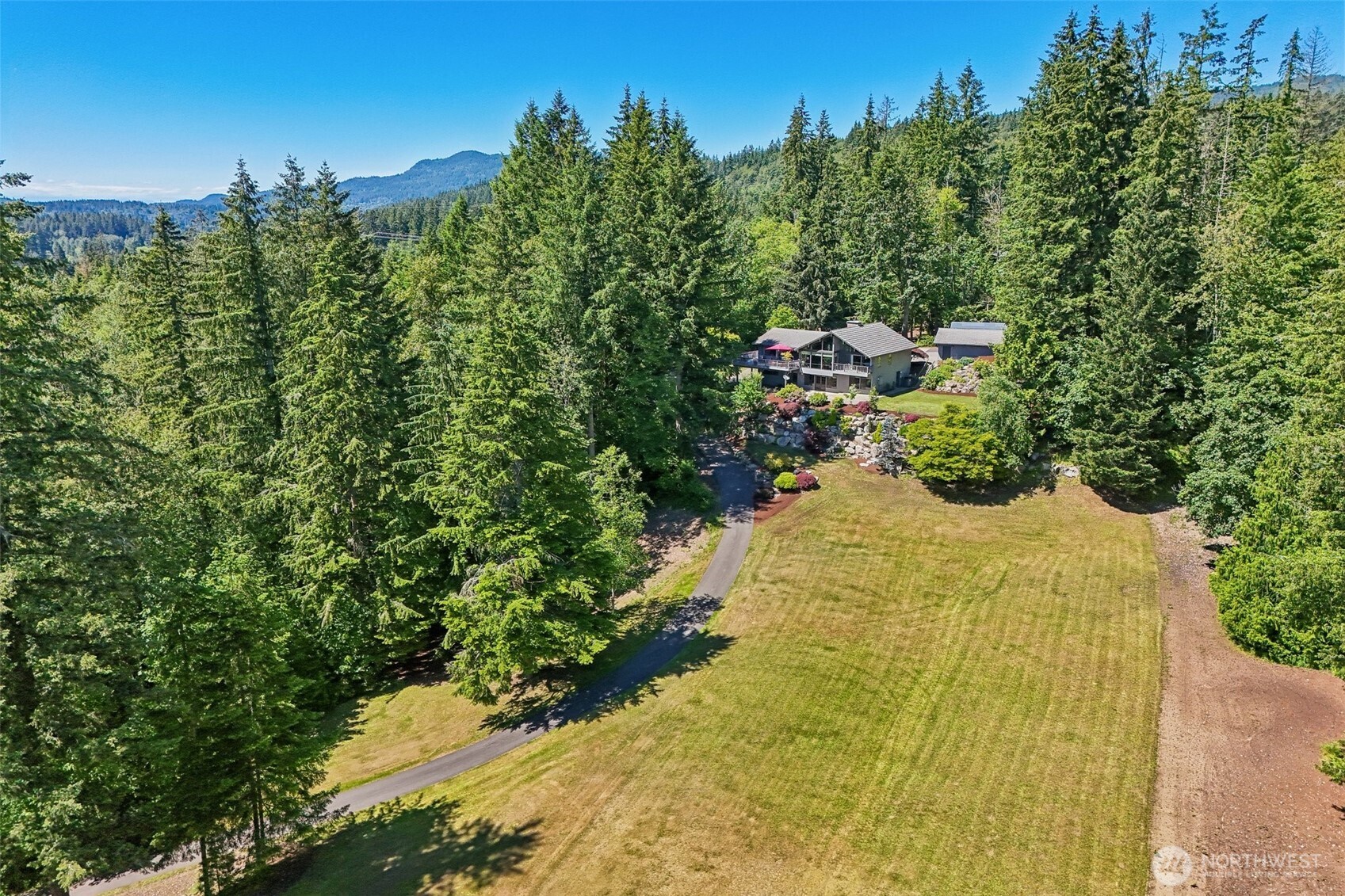 Paved driveway winding all the way to your private abode!
