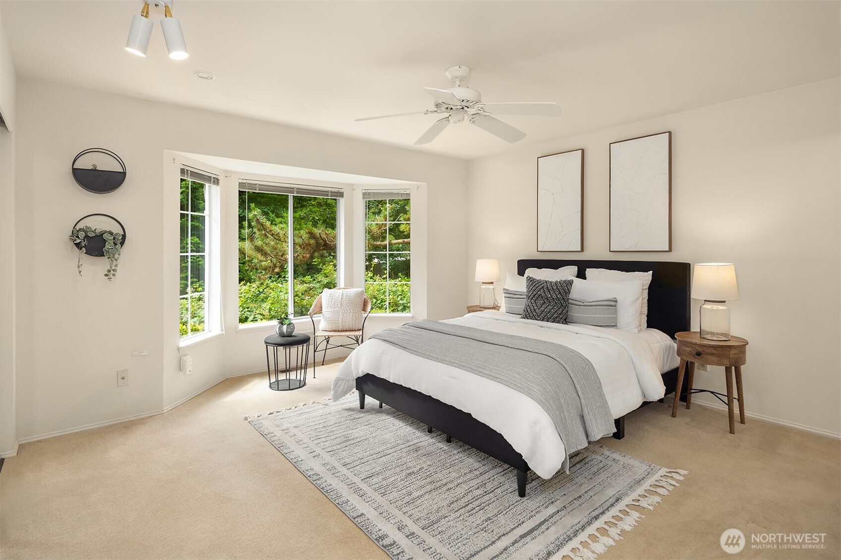 Primary suite overlooks natural area