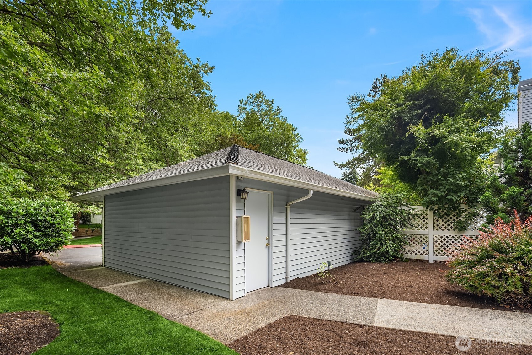 View of garage from side yard