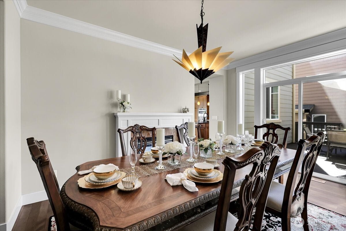 Formal Dining Room with pass through Fireplace