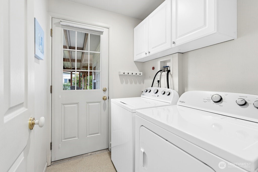 Brand new washer and dryer in the laundry room w/ access to backyard