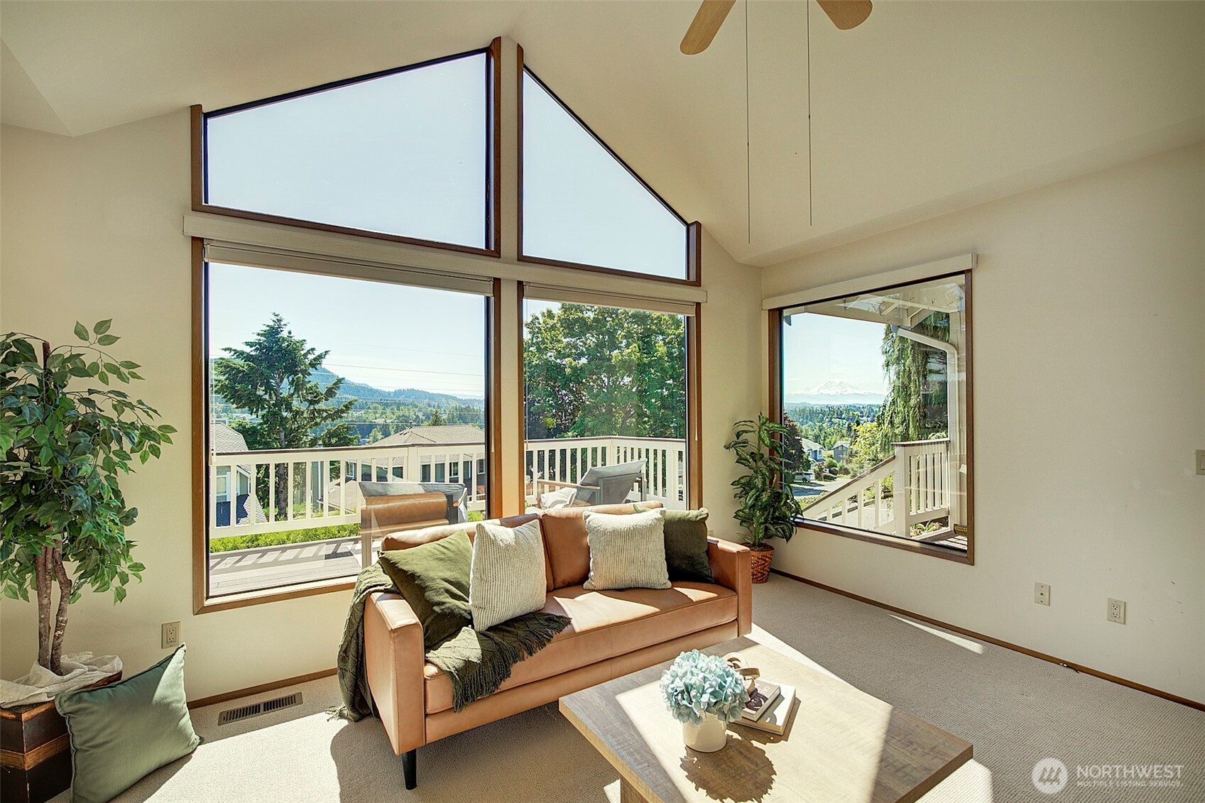 Family room with large windows for that view!