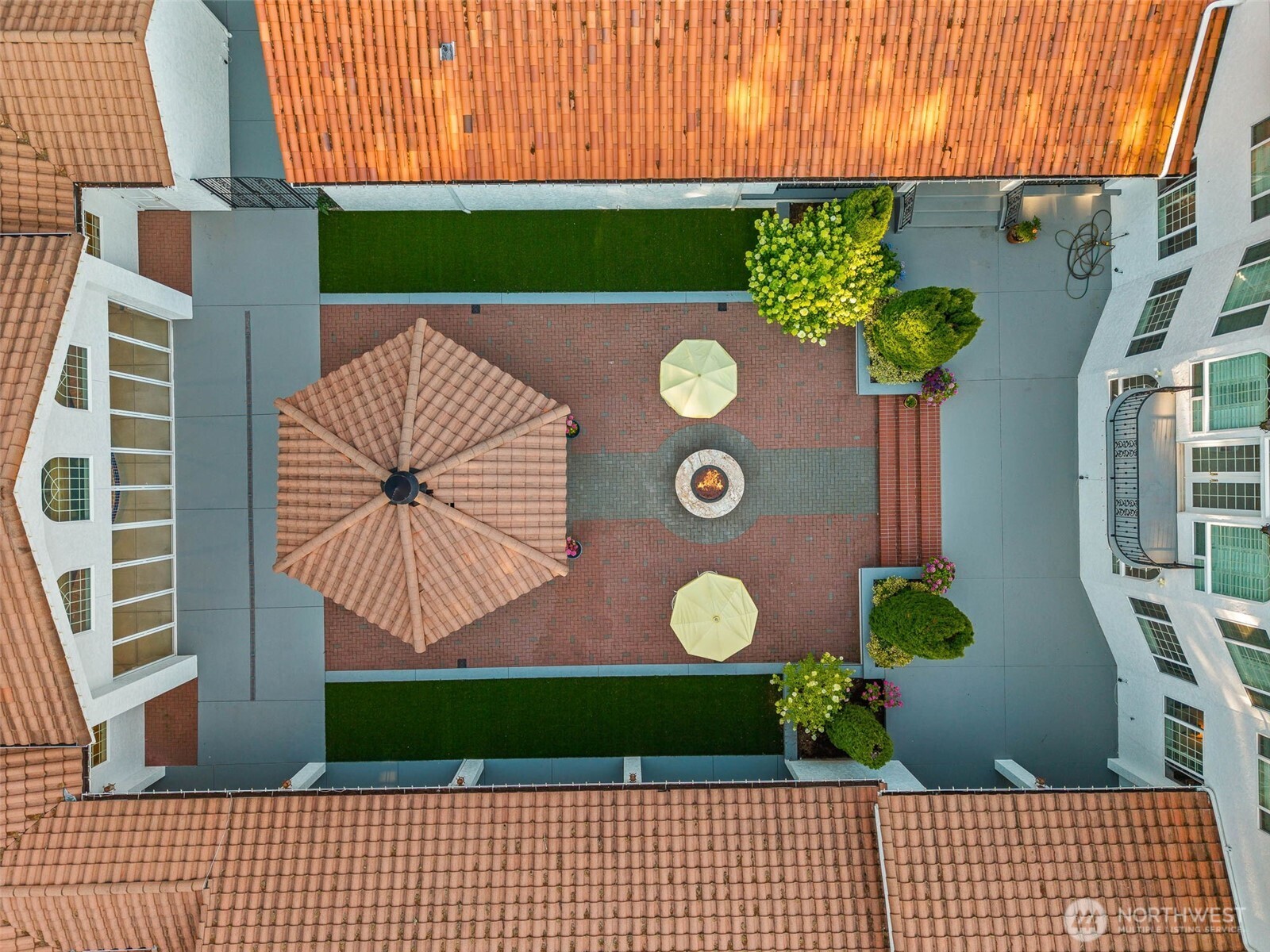 Aerial of courtyard