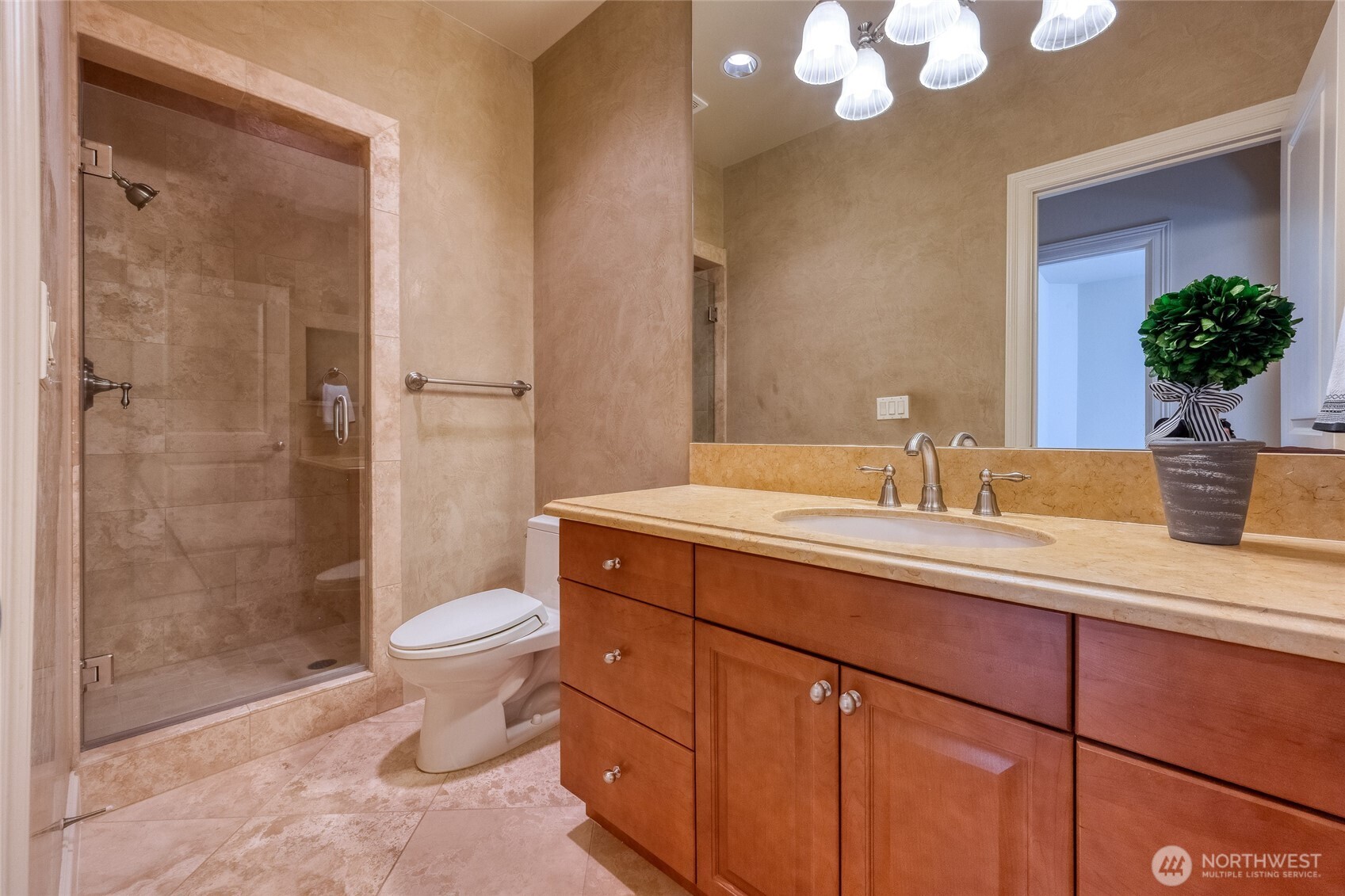 Convenient 3/4 bathroom off the main floor bedroom.