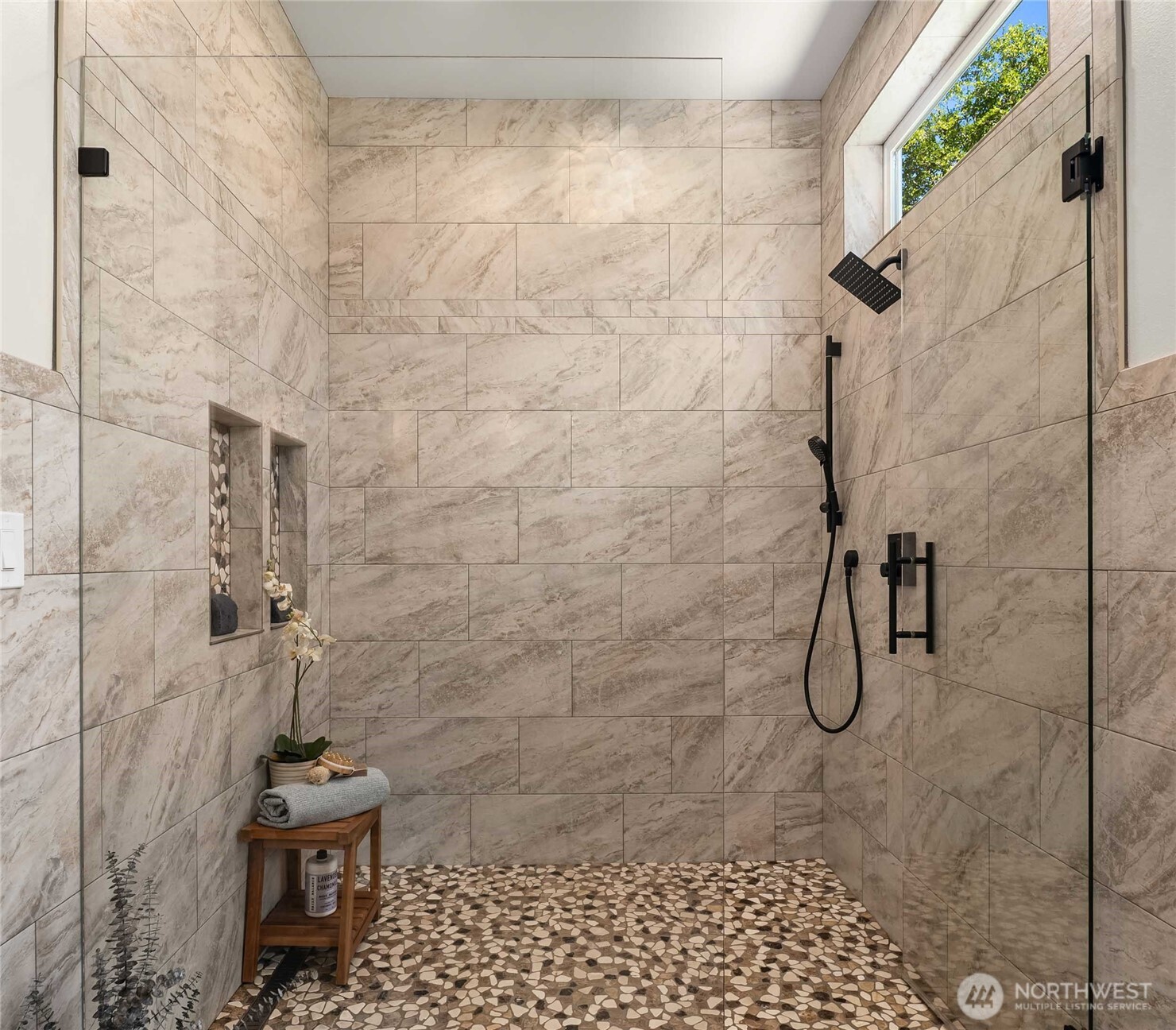and large spa-like shower