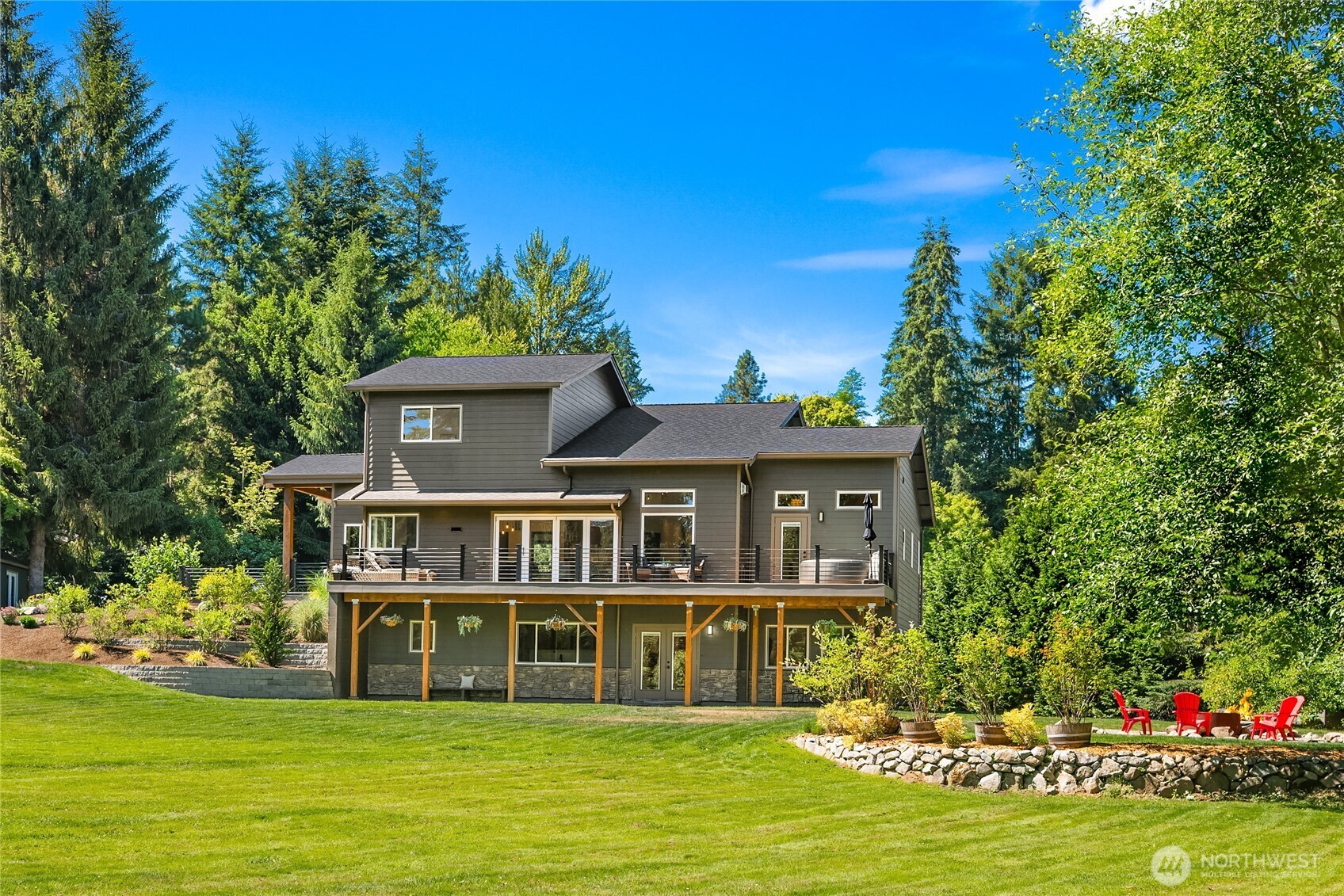 Covered and uncovered outdoor spaces.