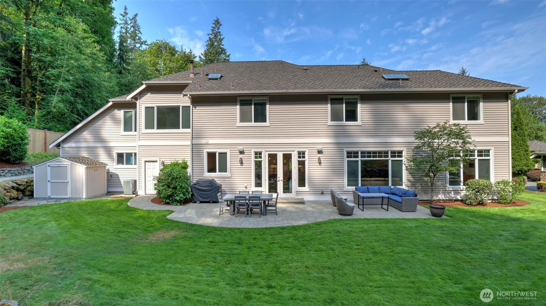 Large flat backyard.