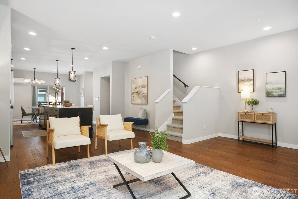 Nice Size Dining area off the kitchen.  Large space for a huge table with extensive seating.  Virtually staged for illustration purposes only!