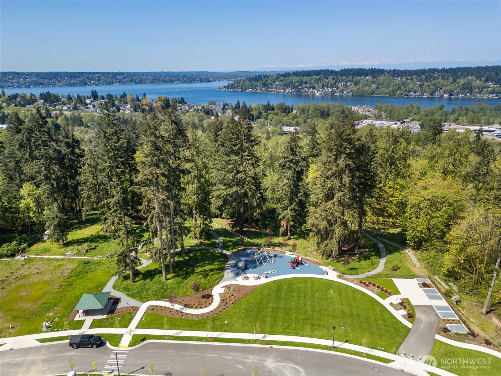 Arial view of the community park.
