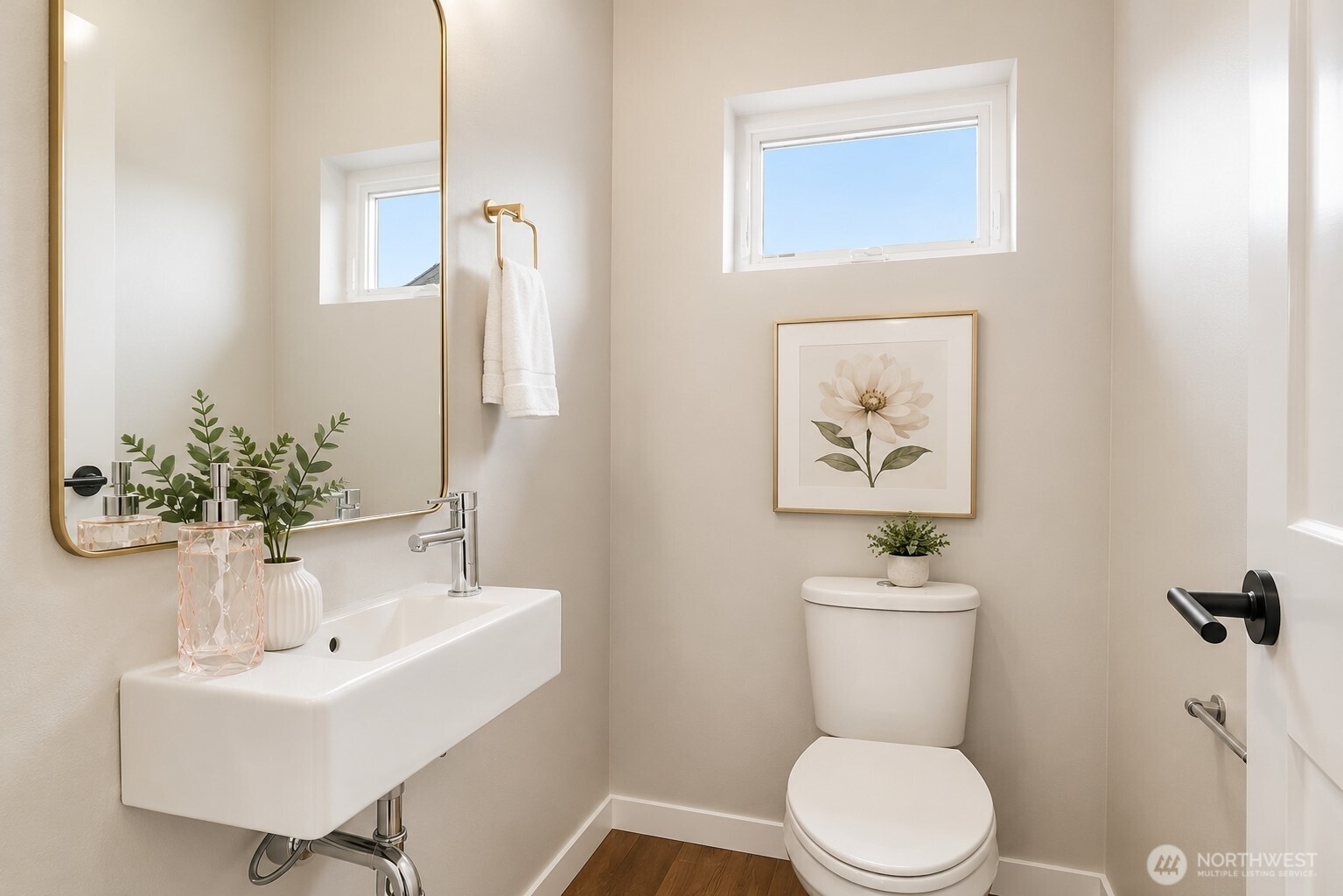 Modern design main floor powder room!
