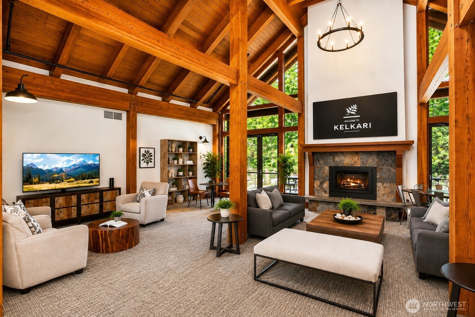 Walk across to the Clubhouse and tons of extra parking throughout the complex for your guests!  Yes!  So convenient to rent out for larger events or gatherings! Enjoy the firepit trails and everything Kelkari has to offer.