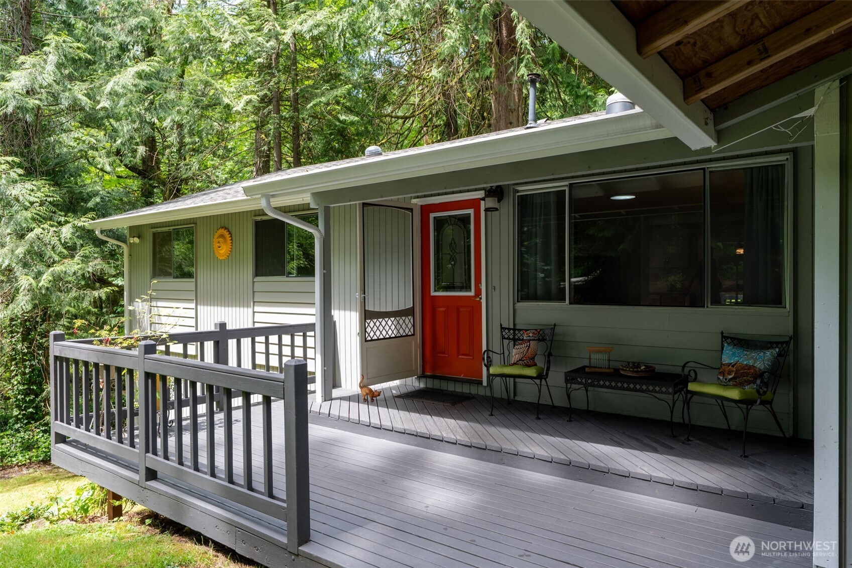 The front porch is just as enjoyable as the back deck!