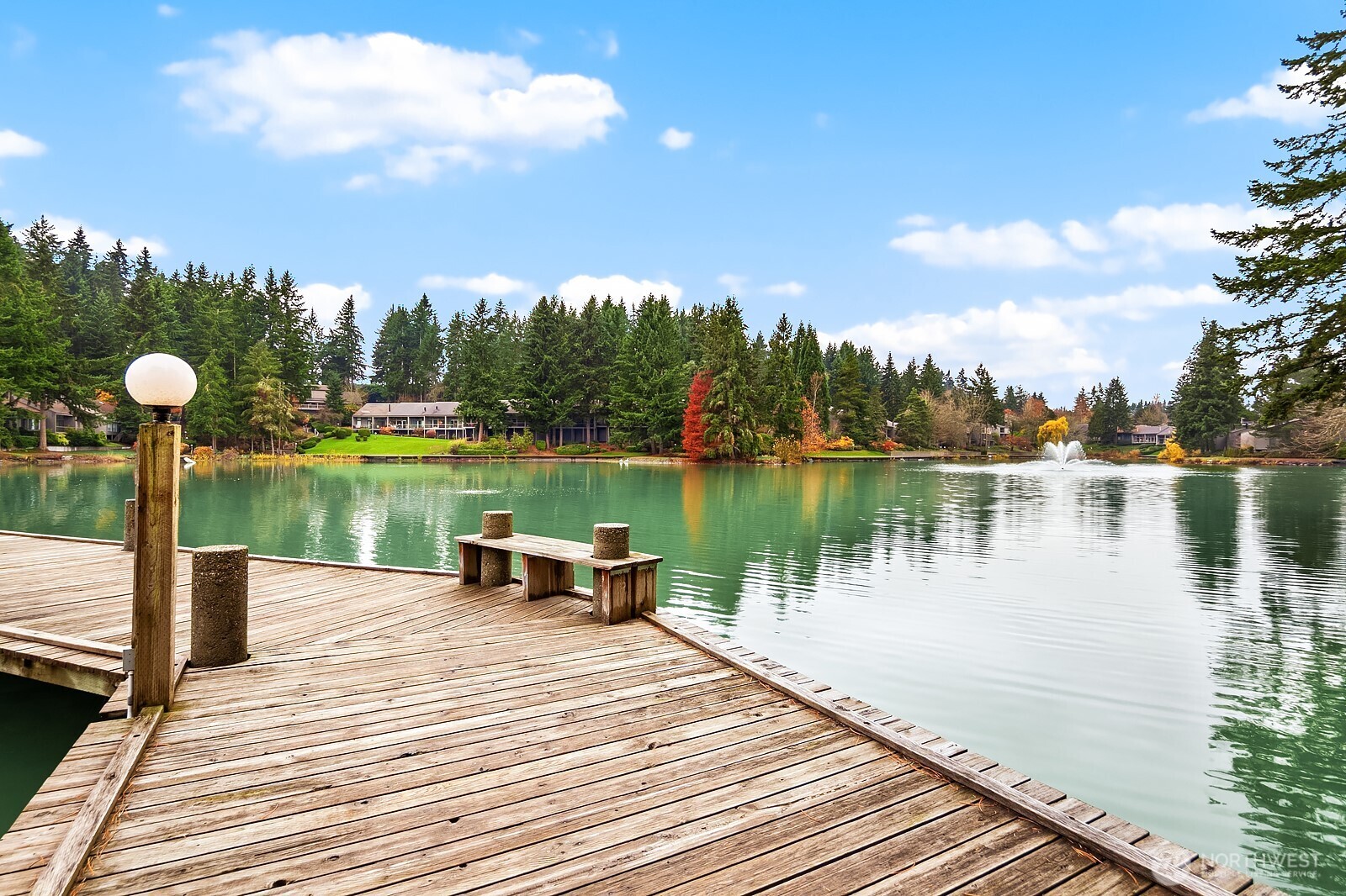 Boardwalk across Swan Lake.