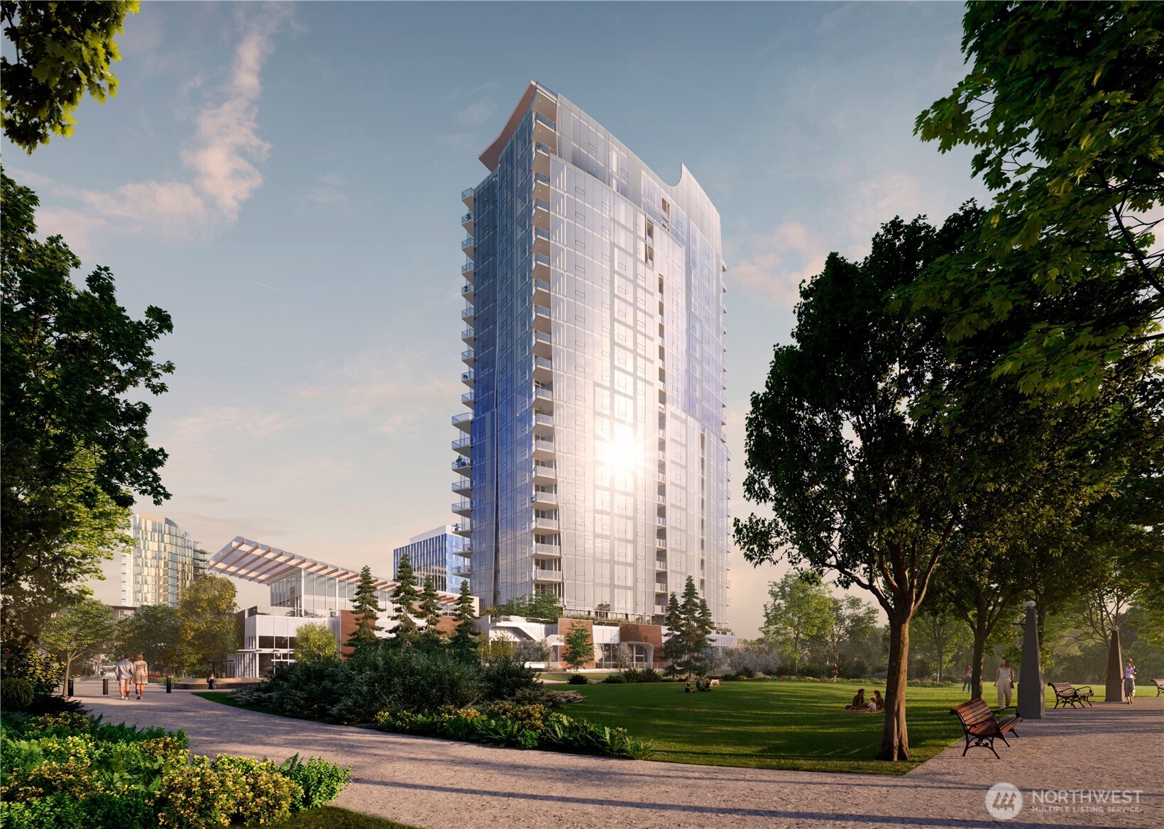 Park Row is at the edge of Bellevue Downtown Park.