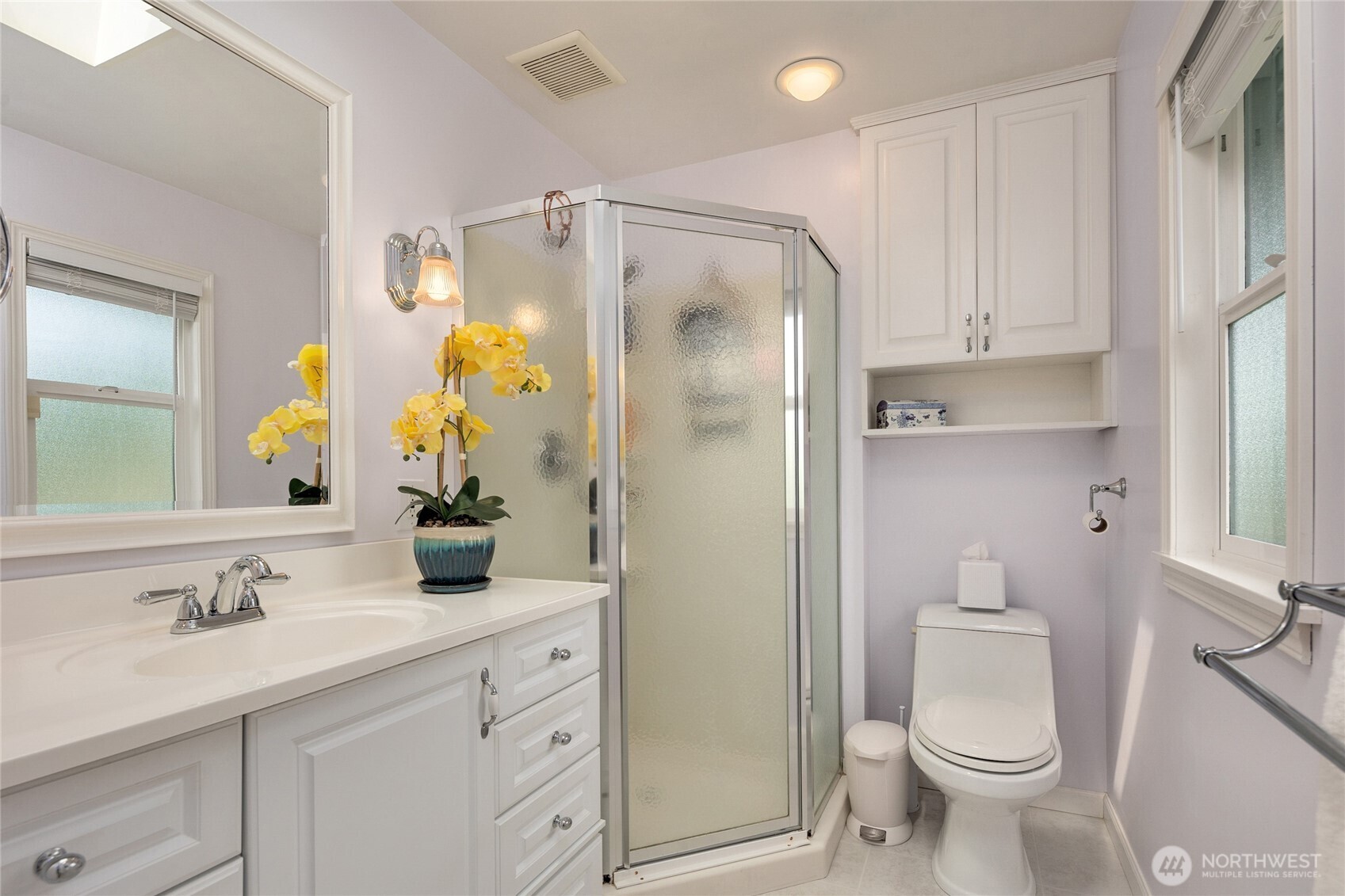 En-suite primary remodeled bathroom.