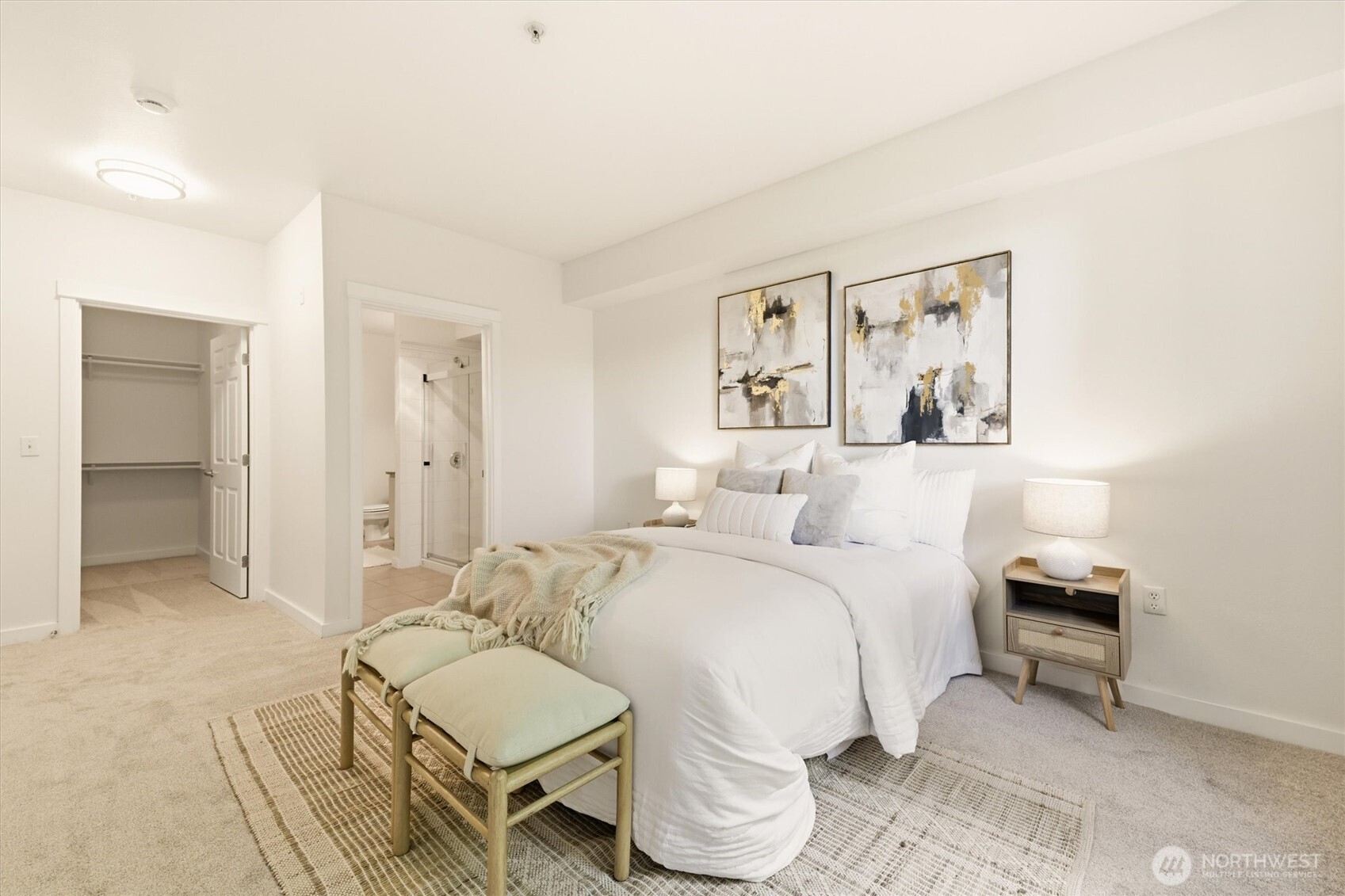 Primary Suite with walk-in closet and dedicated bath.