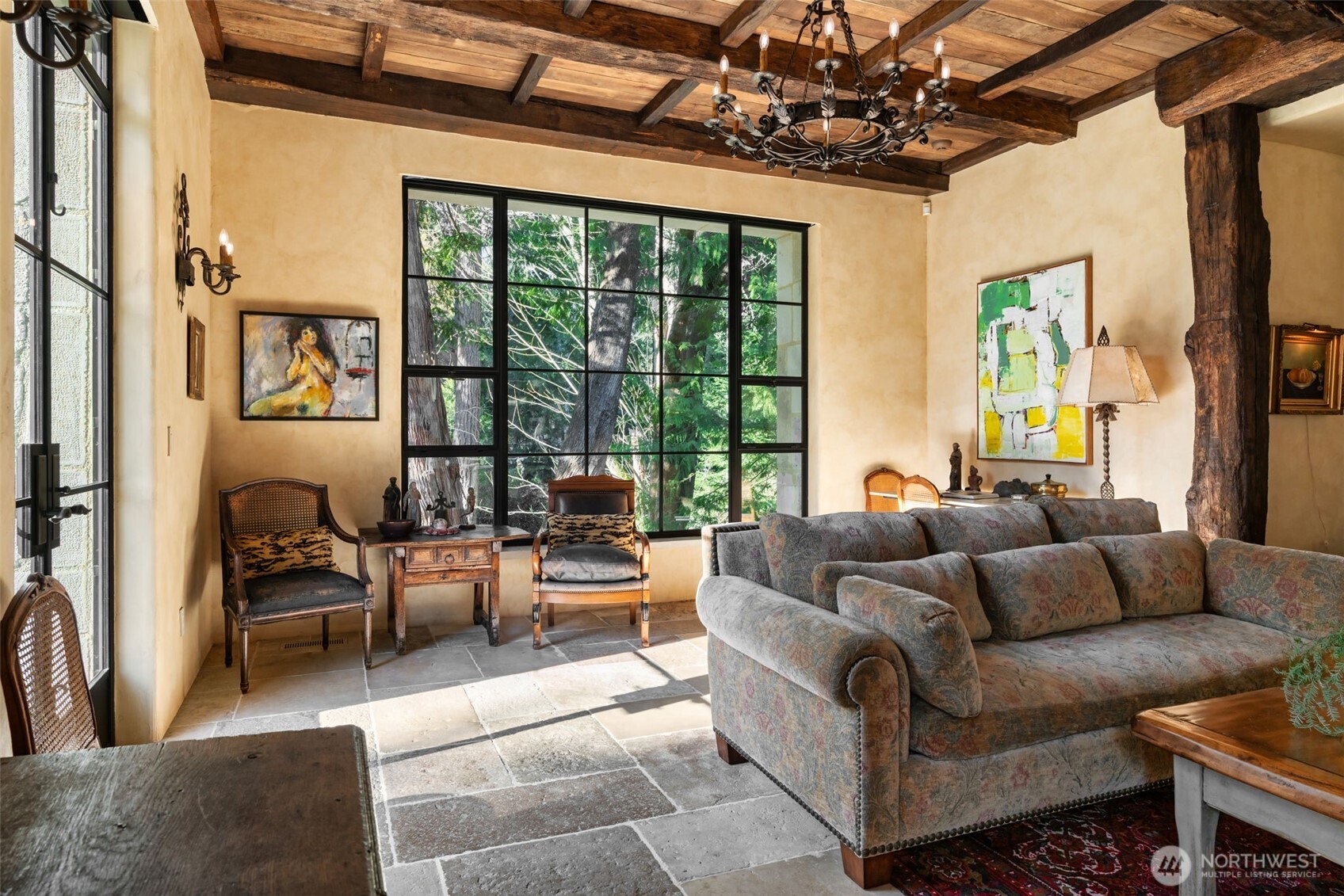 Two foot thick limestone walls reflect true Old World construction methods.