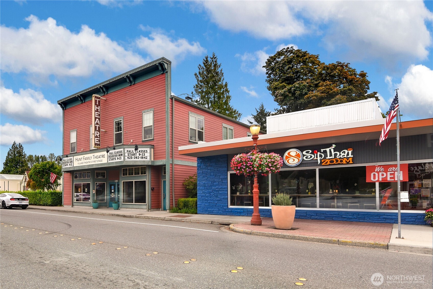 Hunt Family Theatre and Sip Thai Zoom! All on Front street.