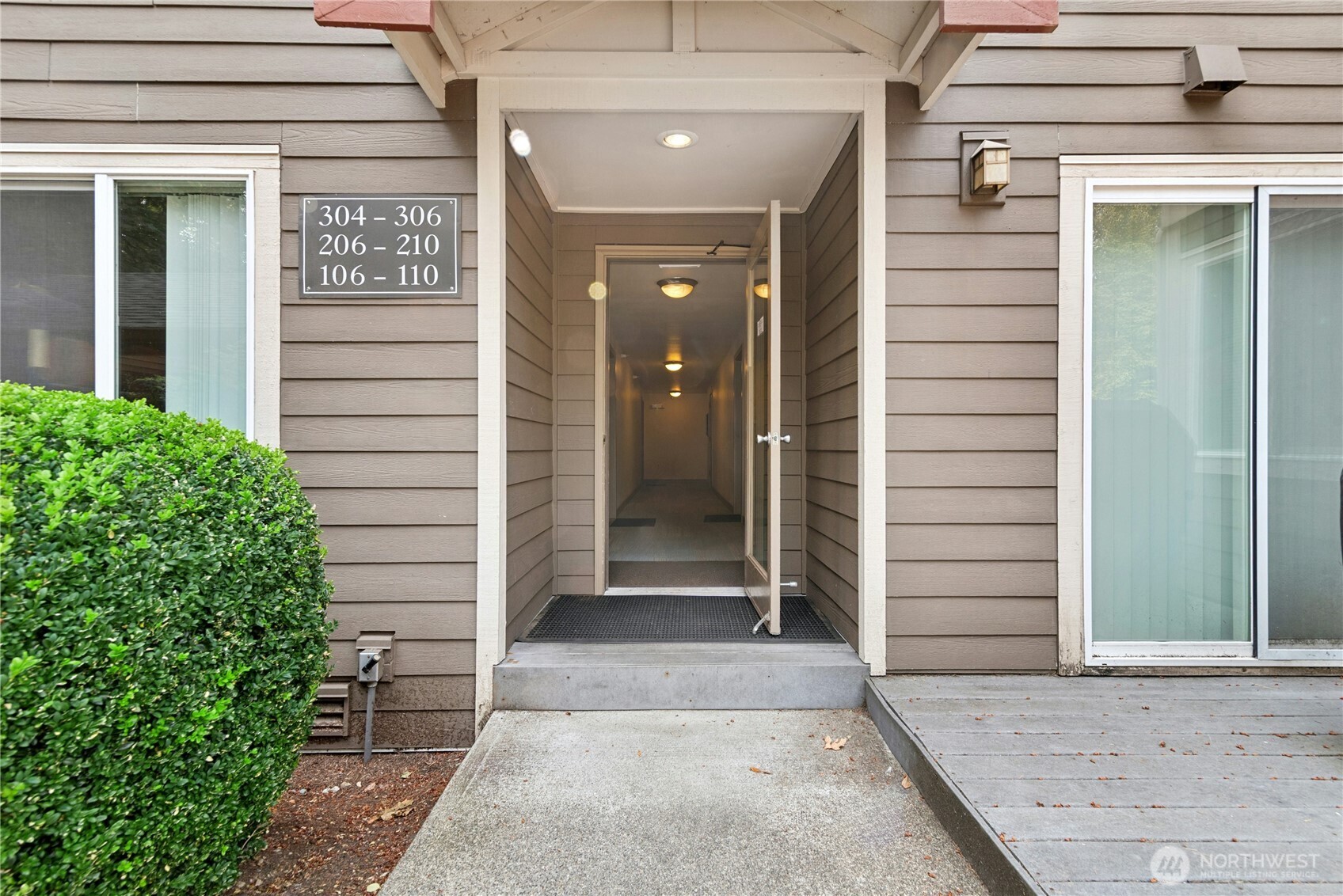 Entry into building. Ground floor unit!