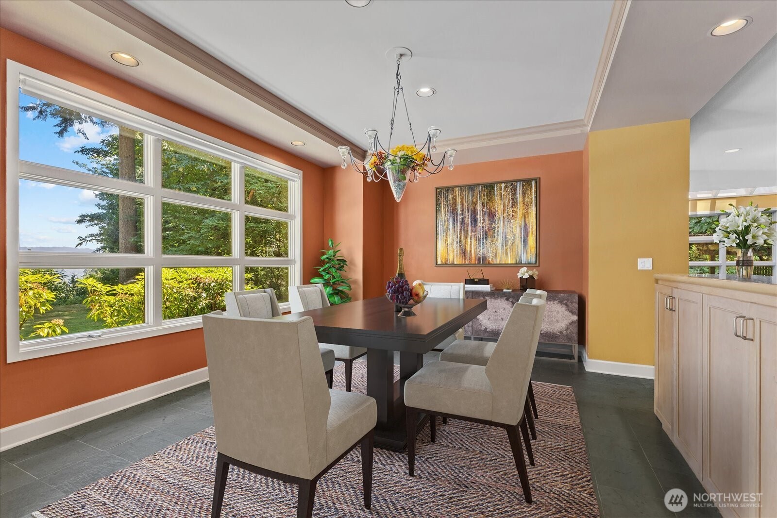 Dining Room (virtually staged) with Cascade Mountain Views