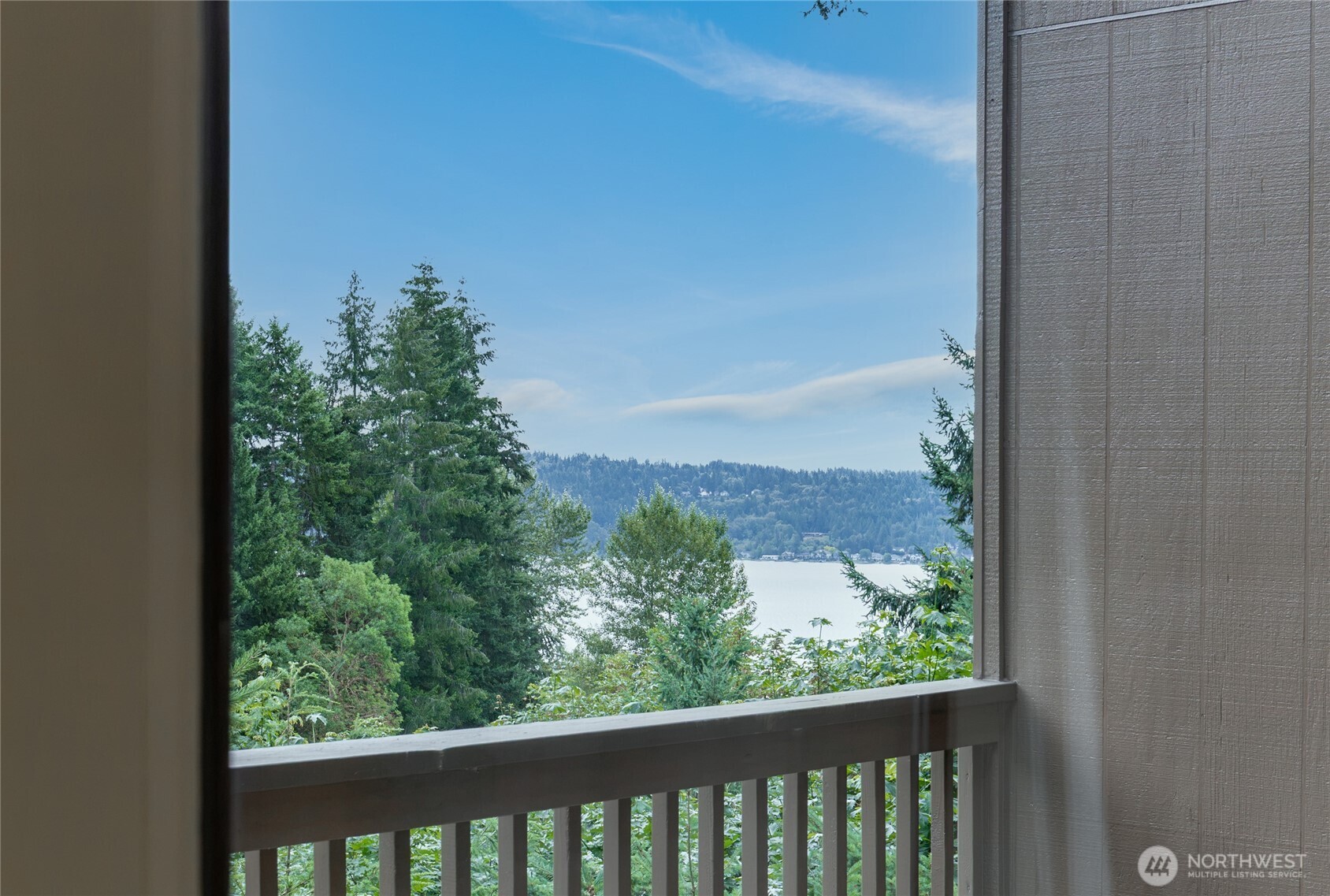 Partial lake view from living area and bedrooms