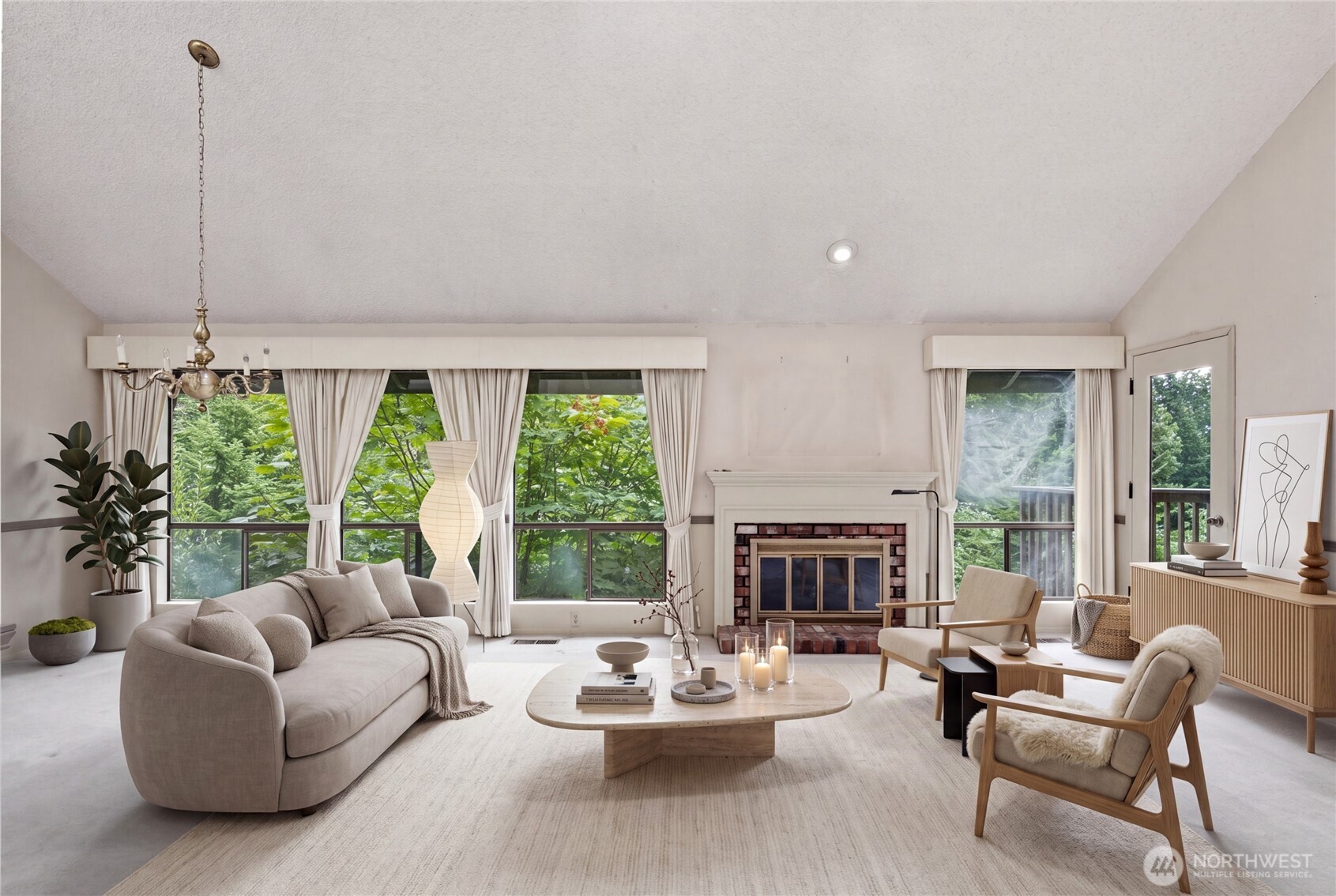 Virtual staged living room