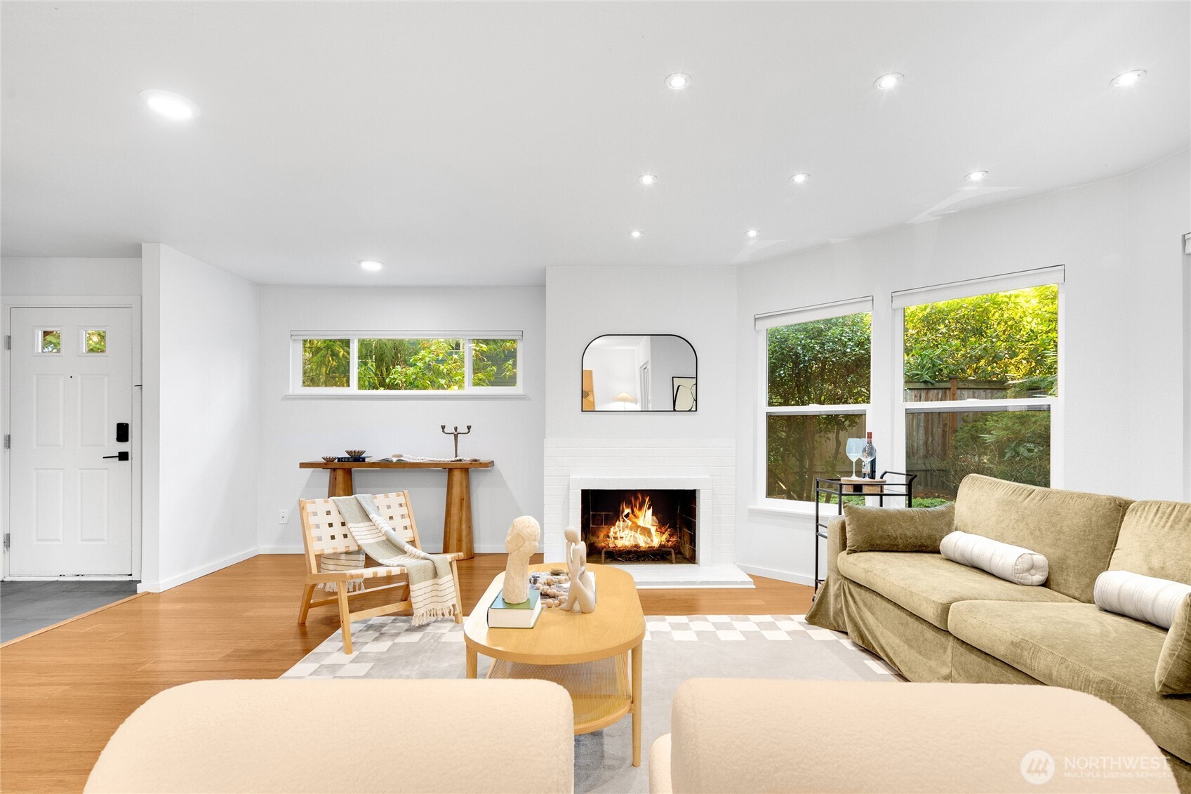 Entryway opens in to an open concept living & dining space.