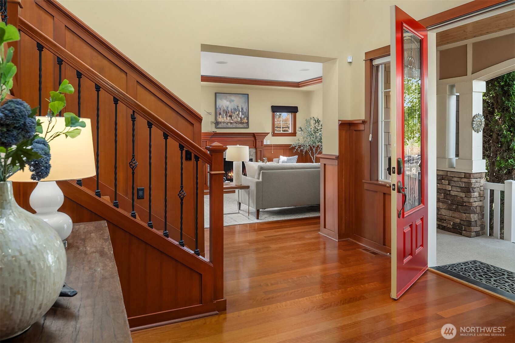 An inviting entry makes an unforgettable first impression, where natural light and handcrafted details set the tone throughout the home.