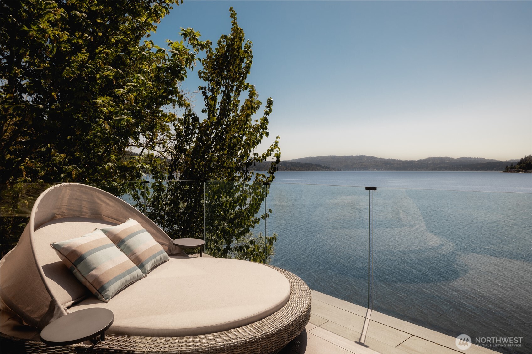 A dedicated outdoor deck extends from the suite, positioned for privacy and elevated views.