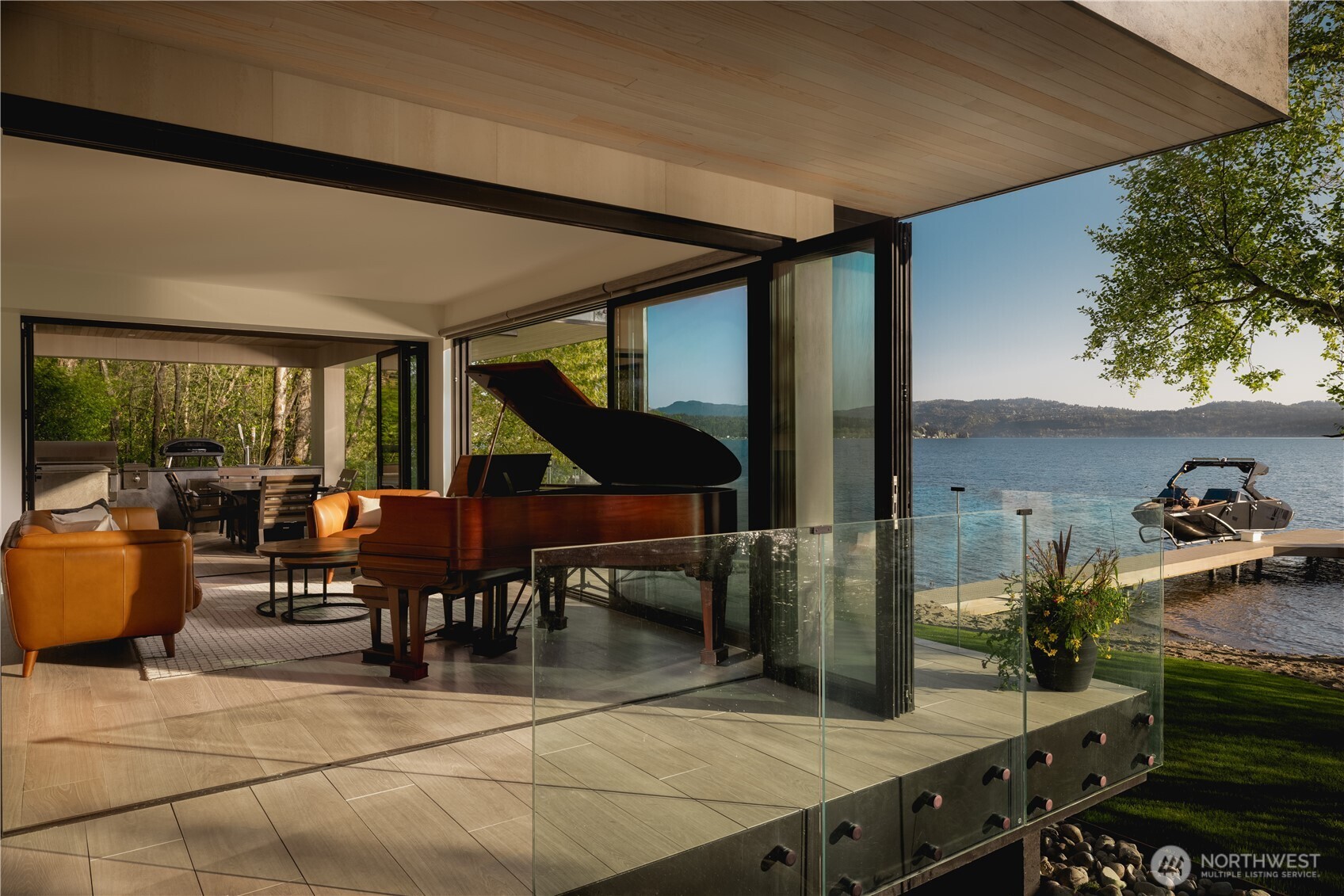 Encased in glass, the architecture remains inseparable from its setting.
