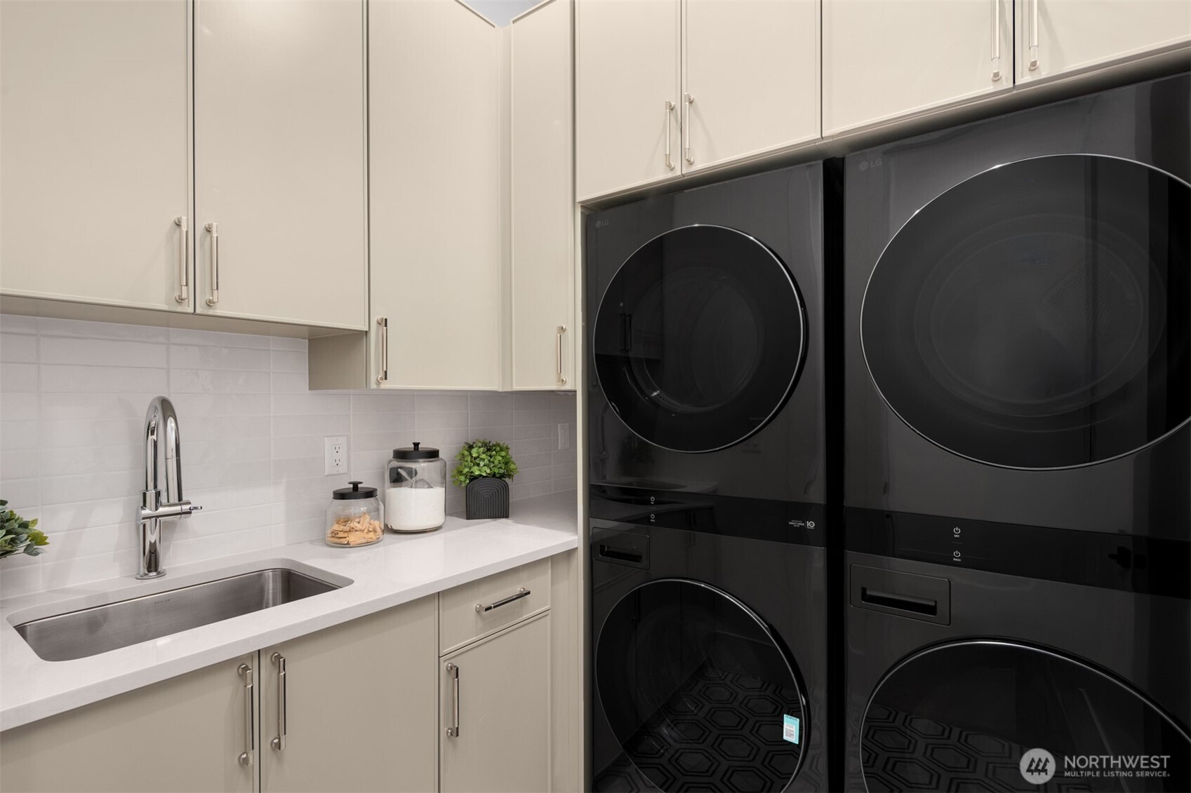 Double washer & dryer for double duty cleaning!