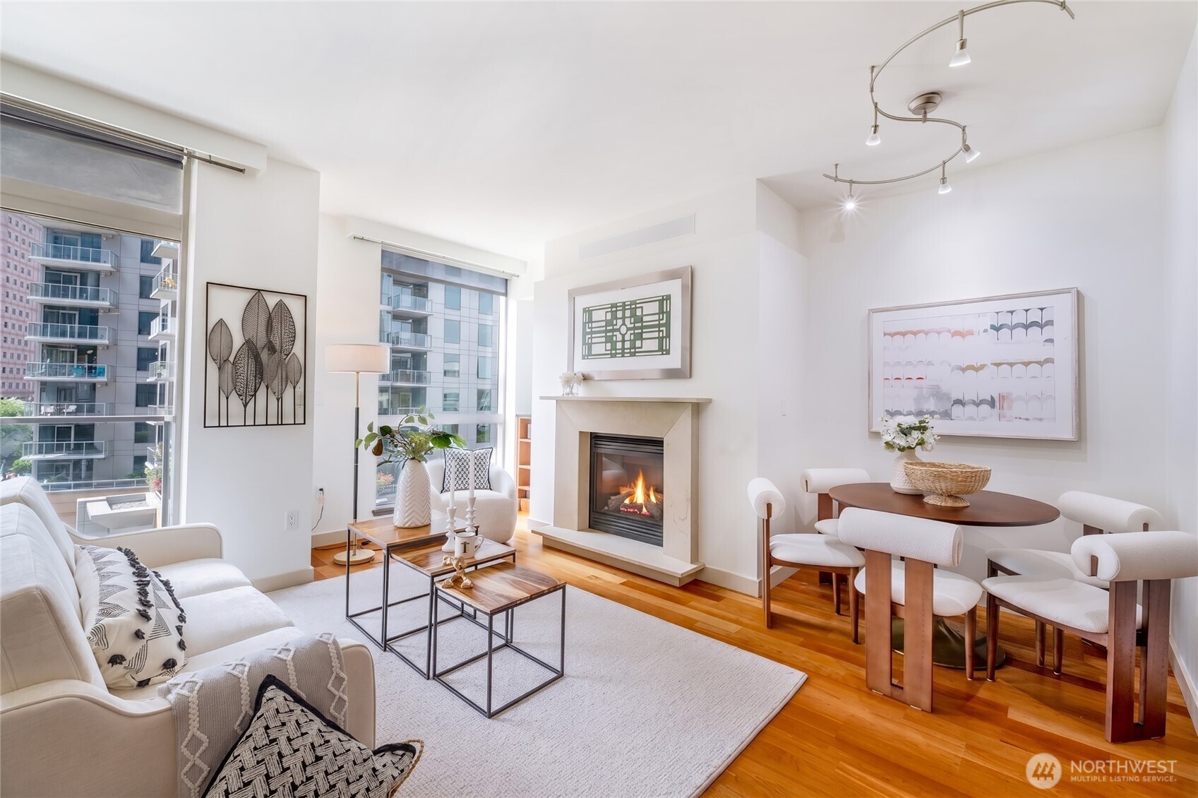 Beautiful hardwood floors, and a cozy gas fireplace
