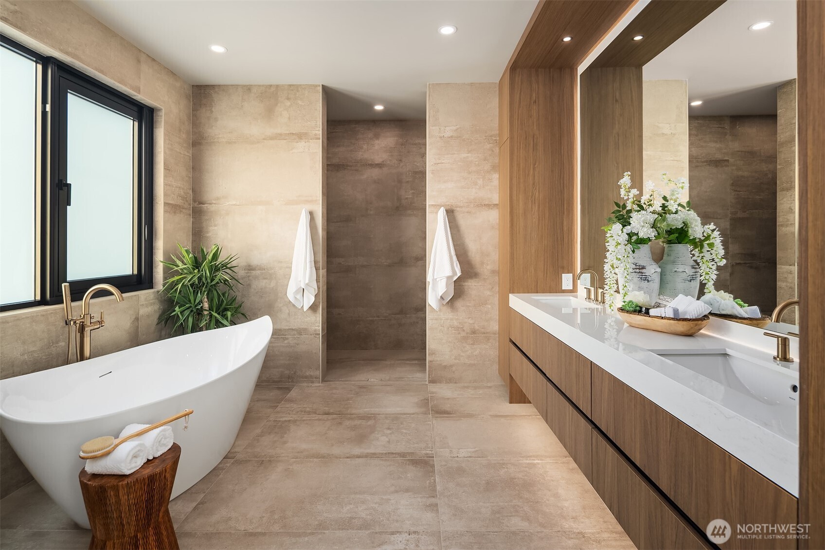 Spa-like primary bathroom