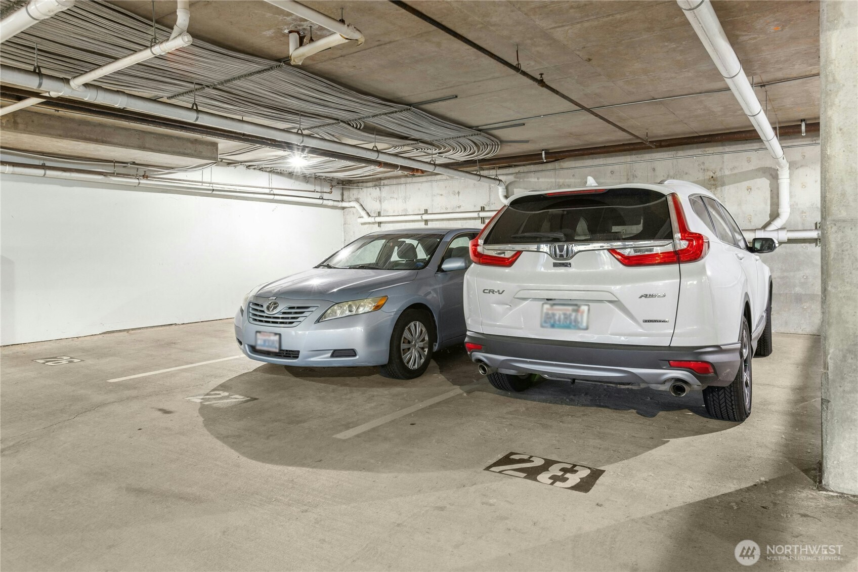 Private and secure parking garage. space 28