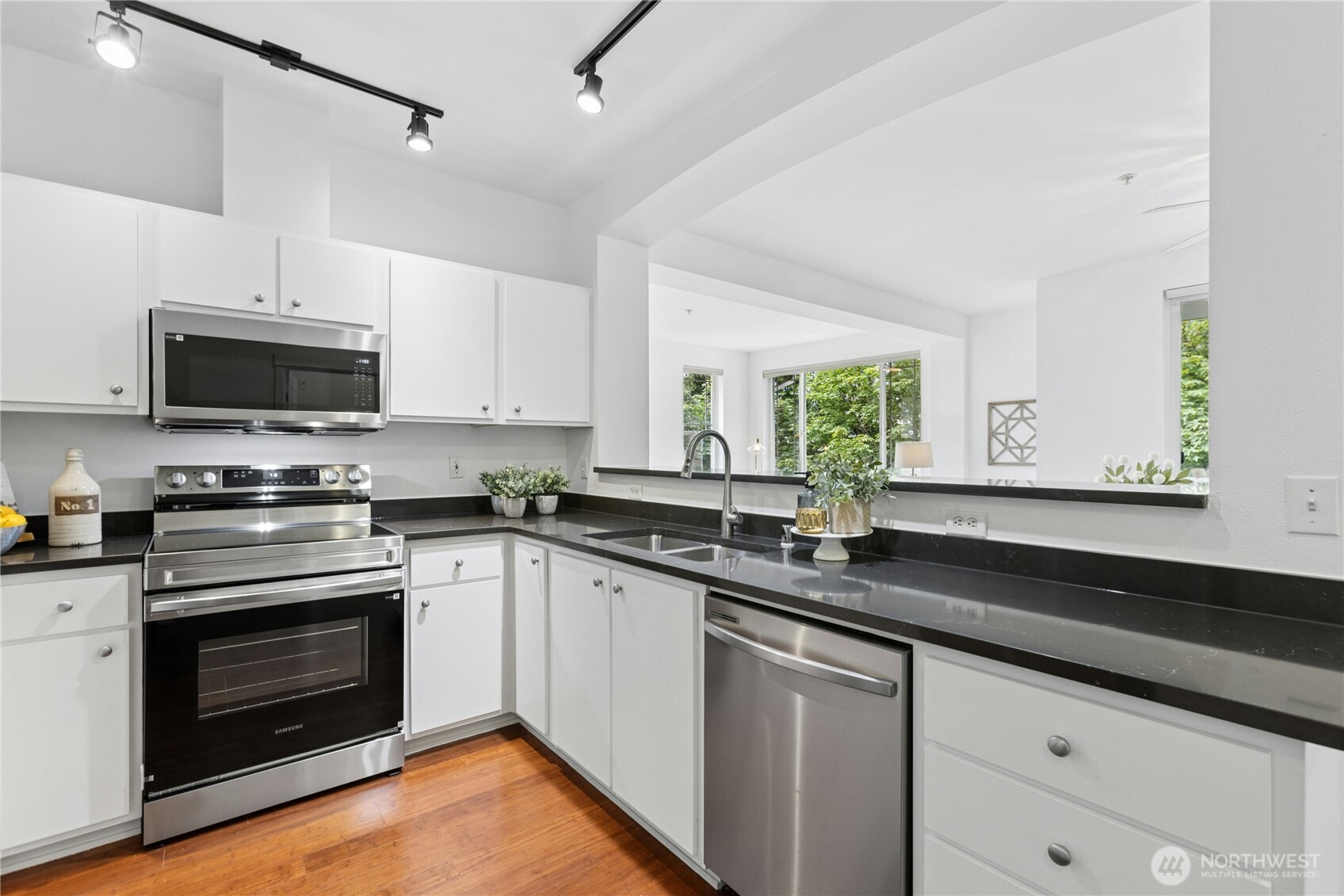 Open kitchen connects easily to the dining and living spaces