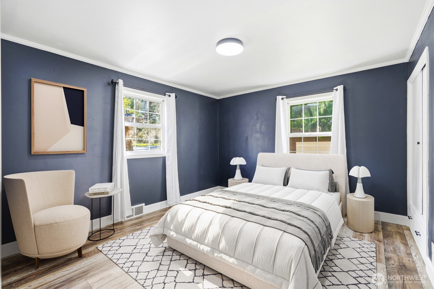 Virtually Staged Secondary bedroom on the main floor virtually staged!